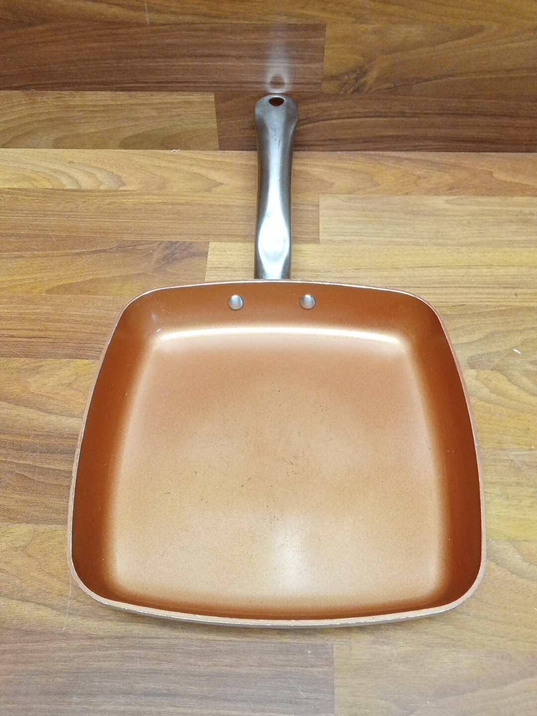 Copper Chef 2 Square 9.5″ Fry Pans, 1 Lid, Cookbook, 2 Knives, Fry Basket LOT
