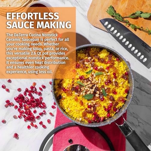 DaTerra Cucina 2.6 Qt Nonstick Ceramic Saucepan Lid