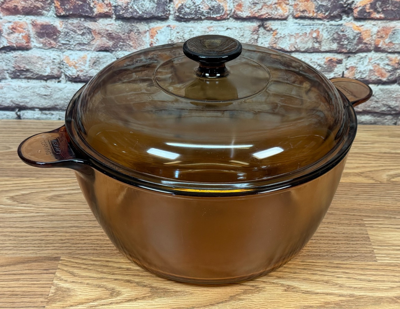 Corning Vision Ware Pyrex Amber 5 Qt 4.5L Dutch Oven Stock Pot & Lid USA