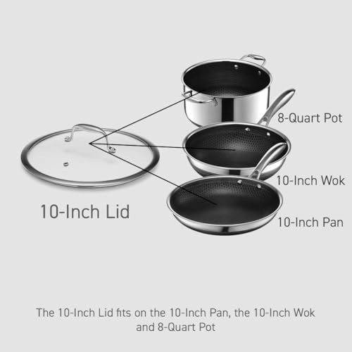 10 Inch Tempered Glass Lid Stay Cool Handle Oven Safe 400F Dishwasher Safe