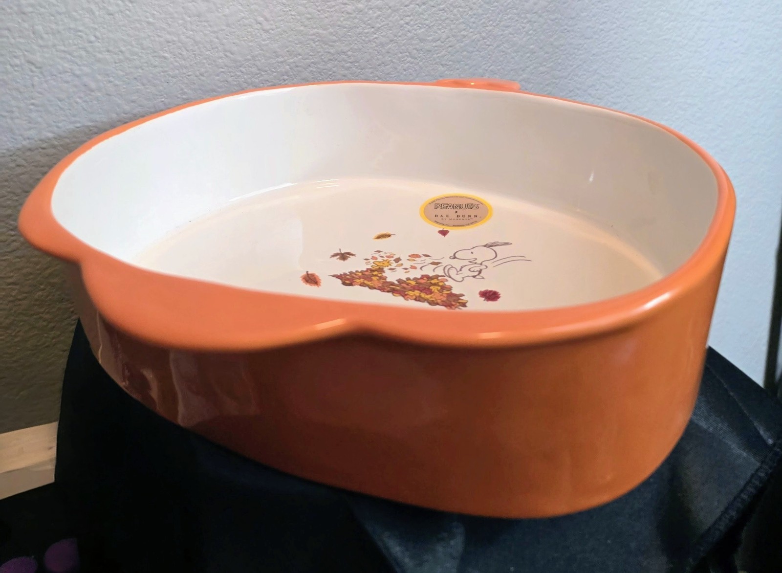 NEW! 2025 Rae Dunn Peanuts Snoopy “FALLING FOR YOU” Pumpkin Shaped Baking Dish
