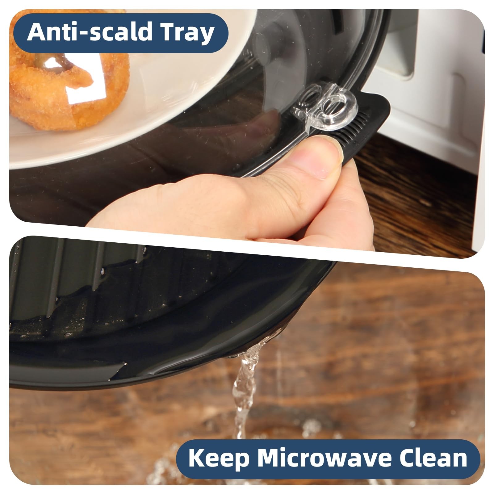 10.2 Inch Microwave Splatter Cover Lid with Water Steamer Microwave Splash Guard