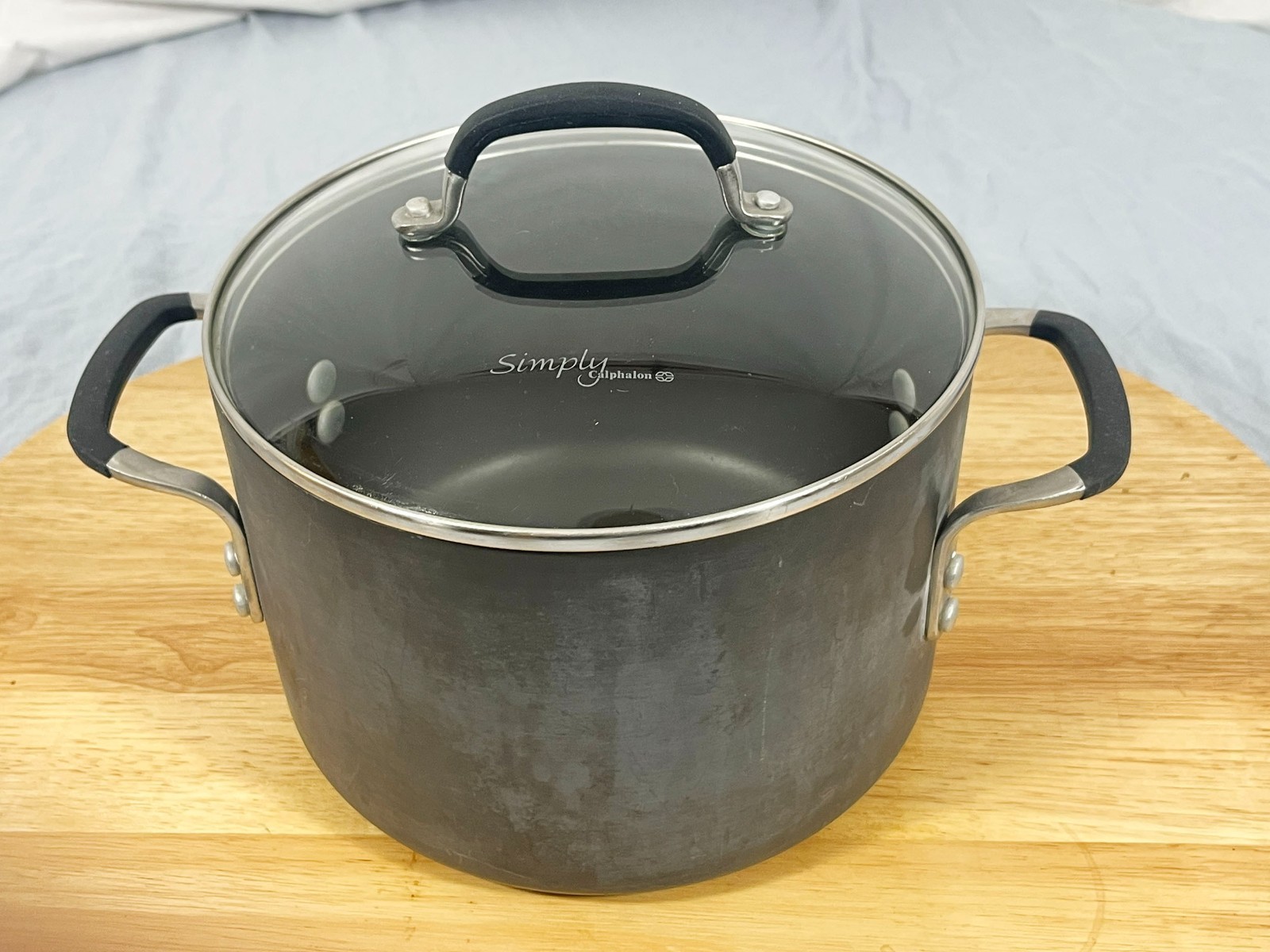 Calphalon 806 Simply Calphalon 6 Qt Stock Pot Nonstick with Glass Lid
