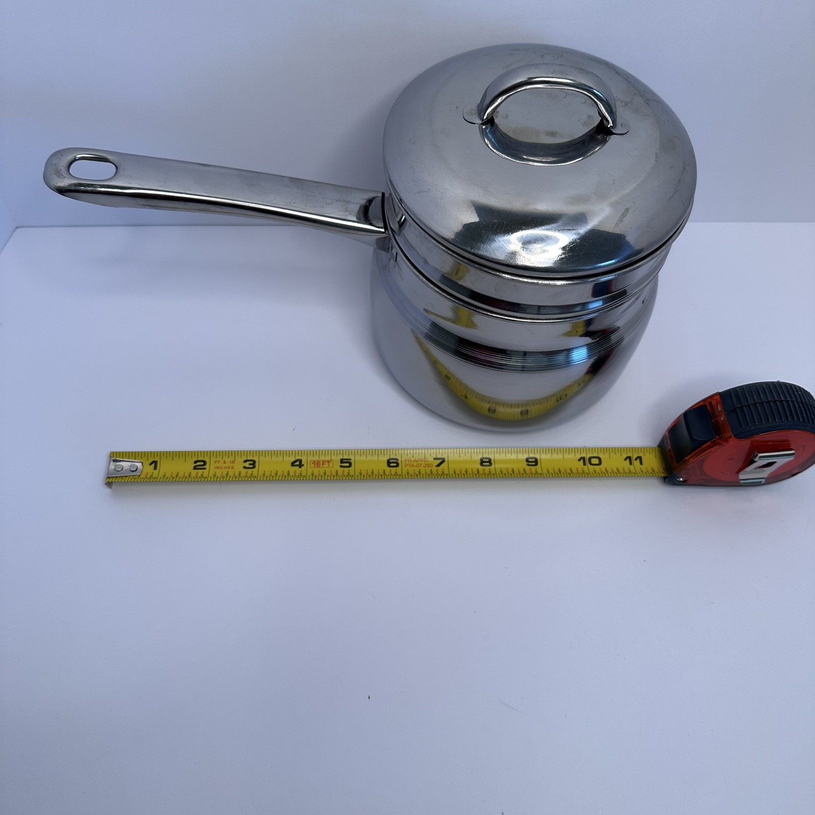 Stainless Steel Double Boiler 3 Pc Metro Made In Korea Used Good Cond Vintage