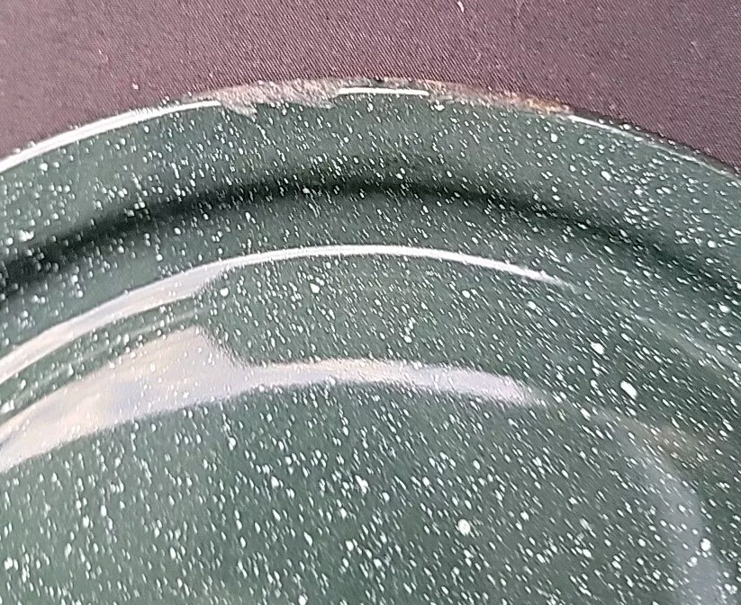 Green Enamelware MCM Speckled Stockpot Cookware with Lid 5 Pc (distressed) rare