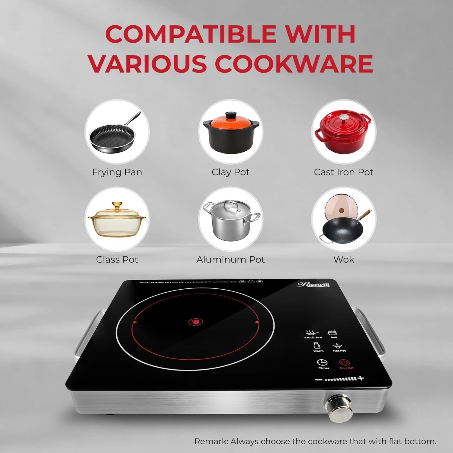 4.2QT Divided Shabu Shabu Hot Pot, 13in Nonstick Dual Flavor Stockpot