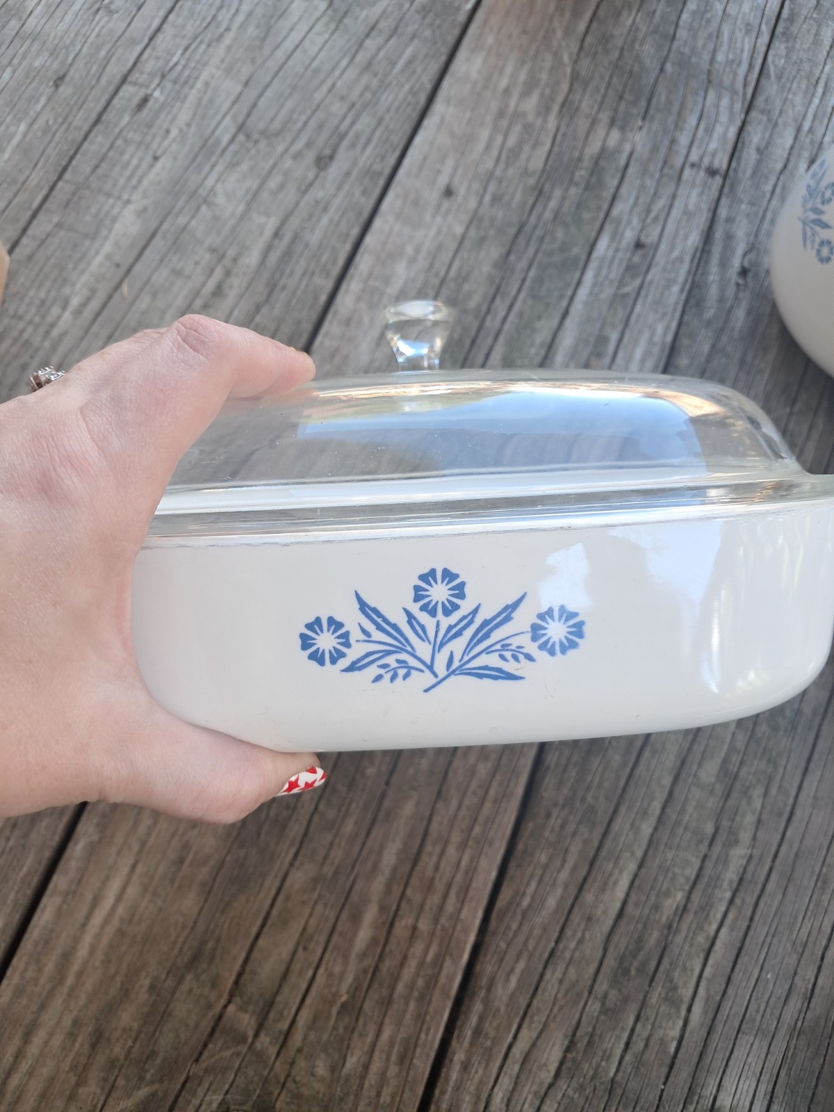 VTG CorningWare P-16-B Blue Cornflower 11″ Square Casserole Dish w/ Glass Lid