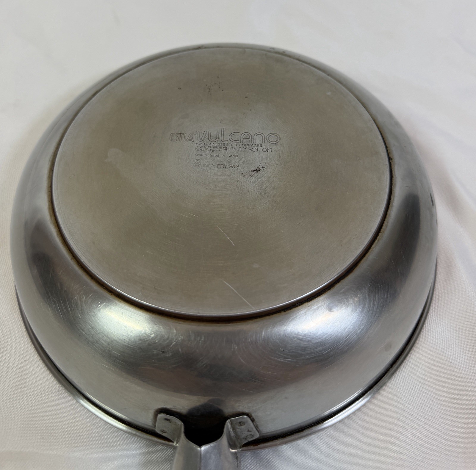 Set of 2 Estia Vulcano Stainless Steel Copper Tri-Ply Bottom 8″ & 10 1/4″ Pans