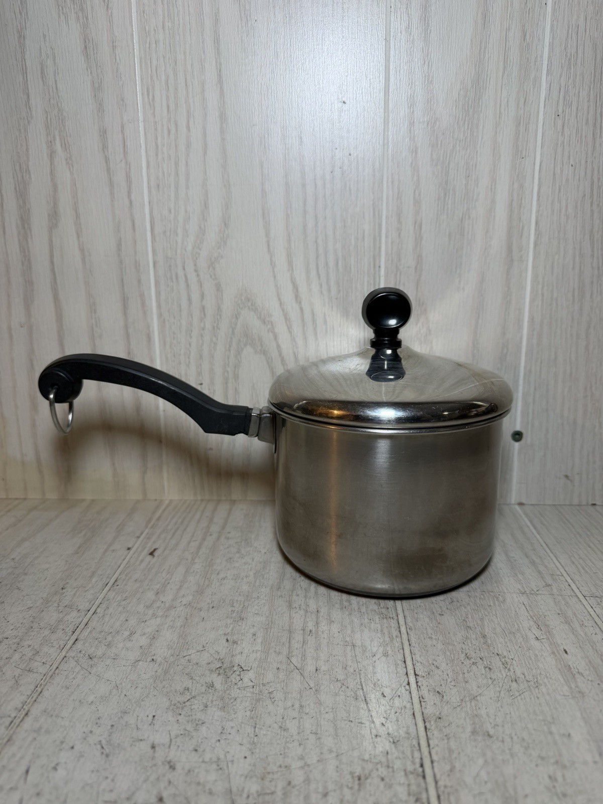 Vtg Farberware 1-1/2 Qt Pot Aluminum Clad Stainless W/Lid.