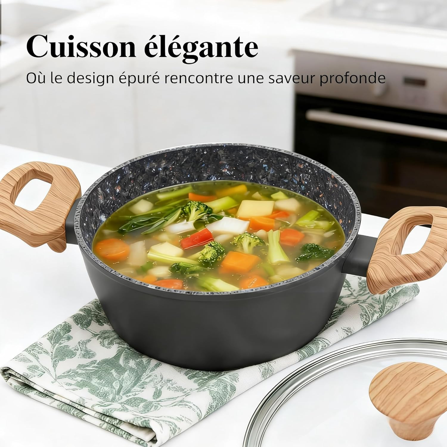 Nonstick 3-Piece Cookware Set | Frying Pan & Pots | Induction & Dishwasher Safe