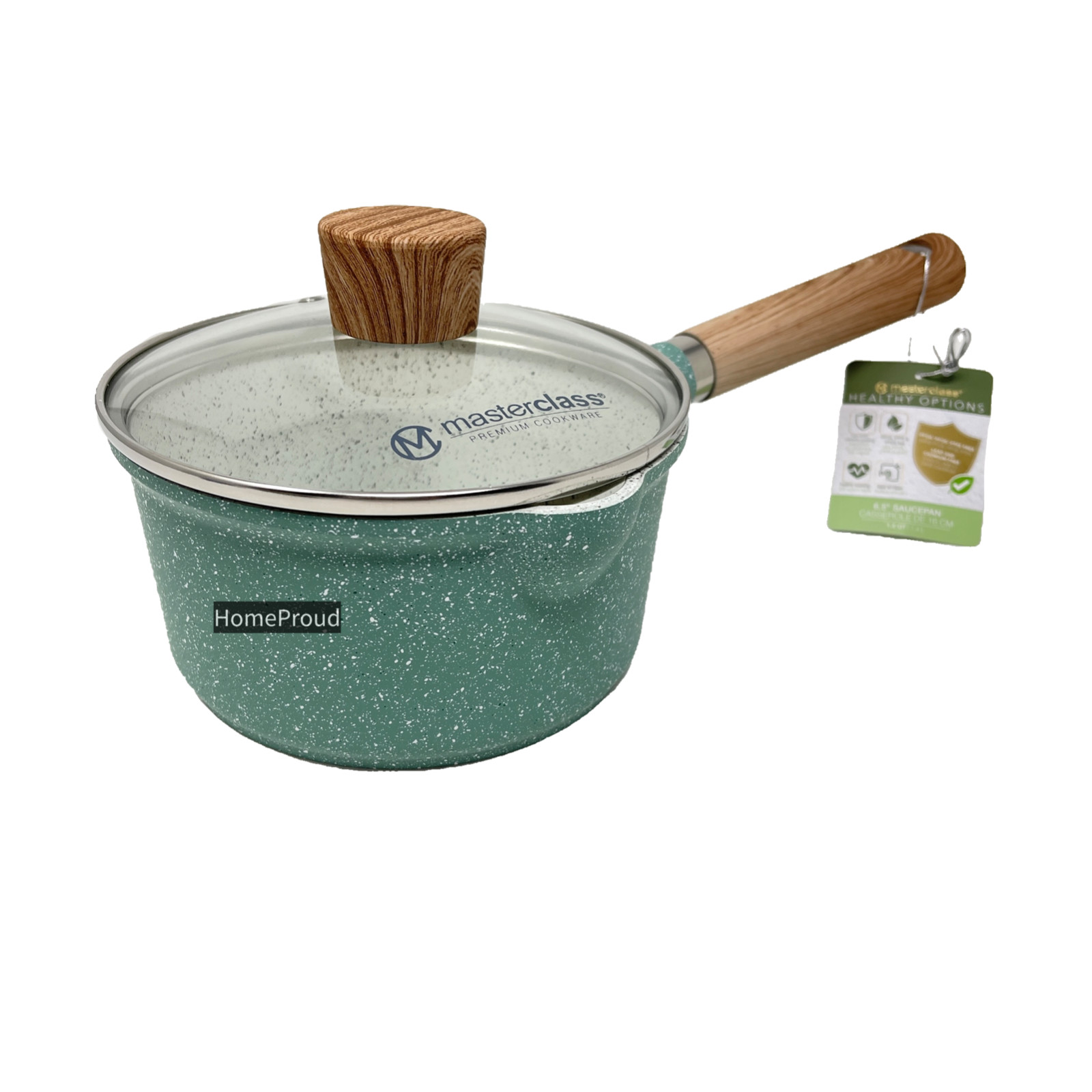 Masterclass Sauce Pan Nonstick Ceramic Coating Small 6.5 inch 1.5 Qt Casserole
