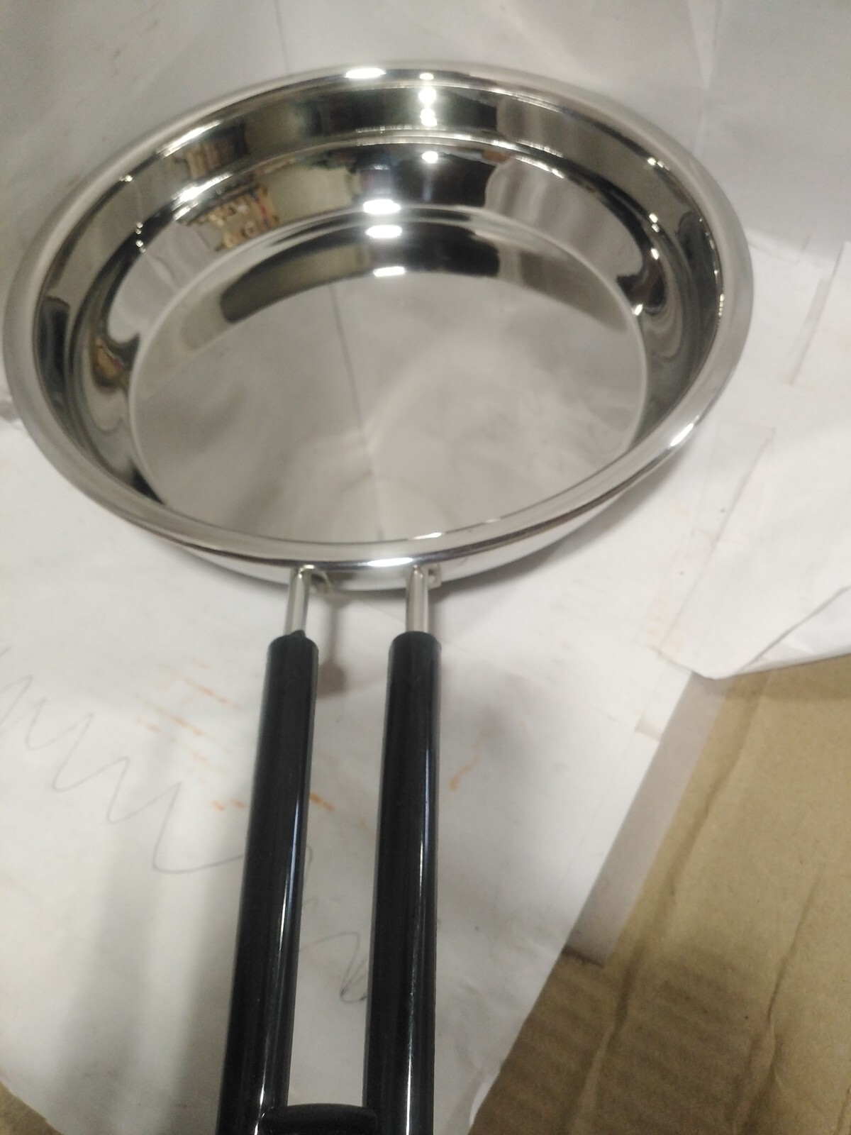 Frying Pan, 100 % Stainless Steel with Steel Handle /Heavy duty USA Seller