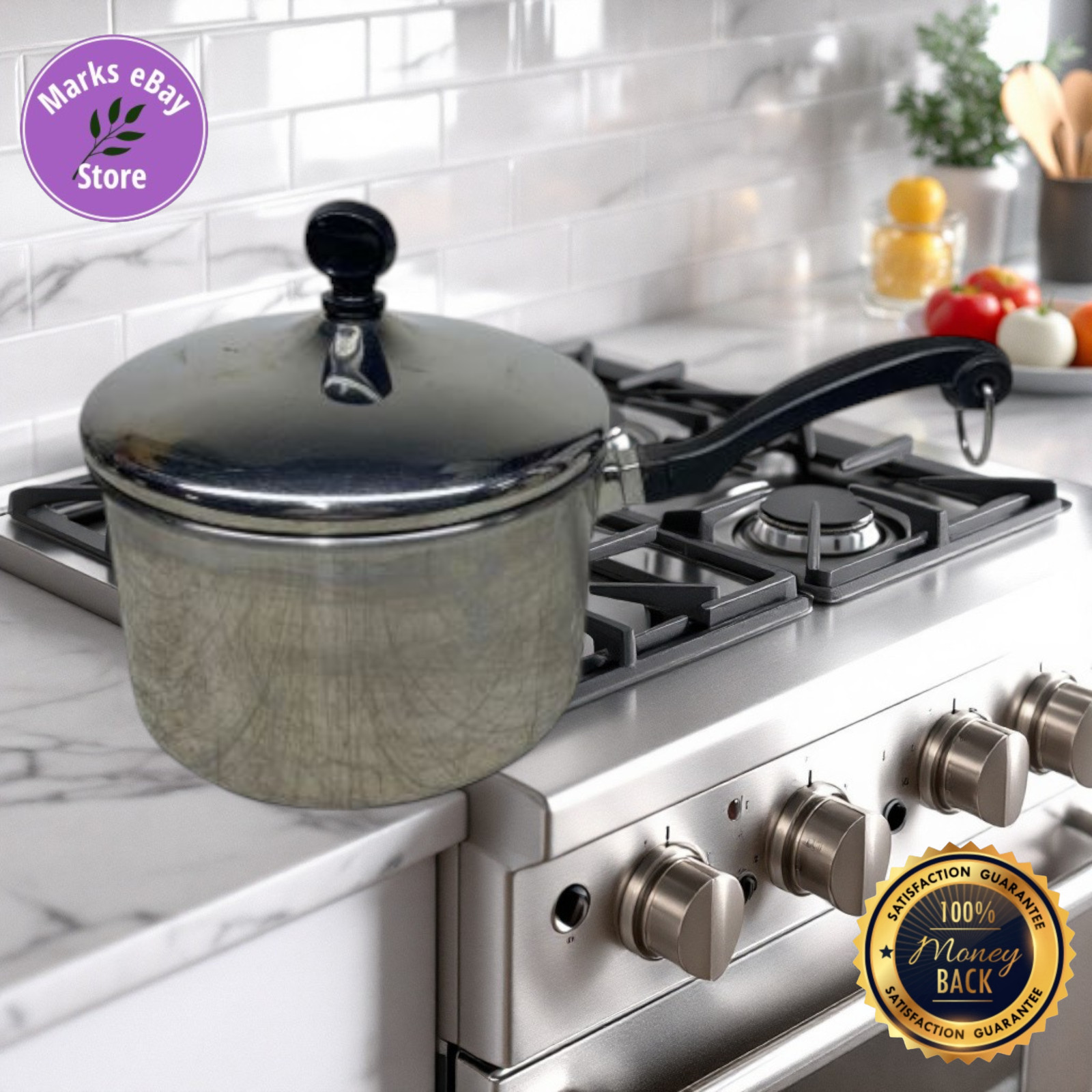 Farberware 18/10 Stainless Steel 2 Qt Saucepan with Lid Vintage