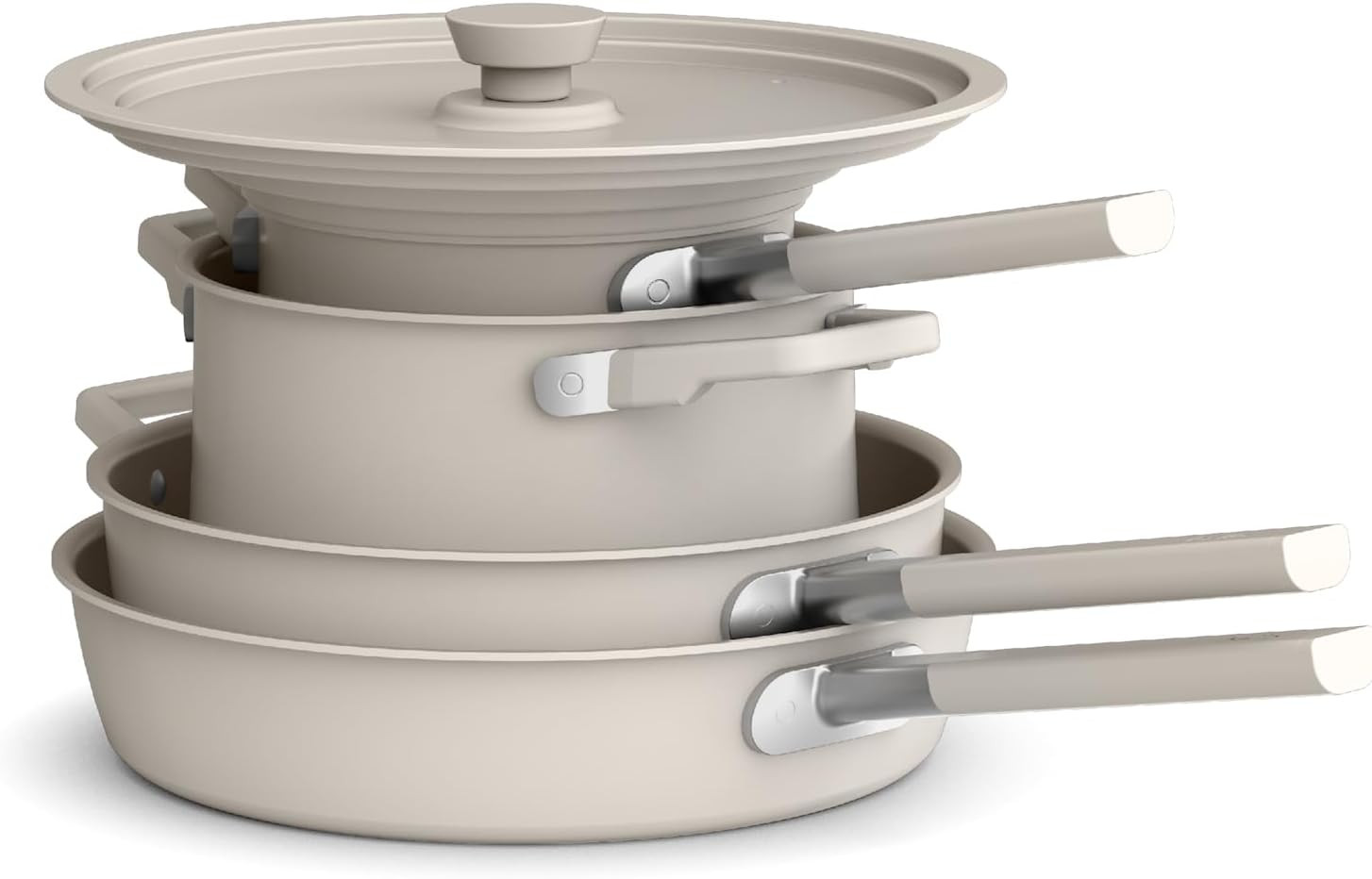 bella 9 Piece Storemore Cookware Set, Fits-Anywhere Kitchenware EverGood Oatmilk