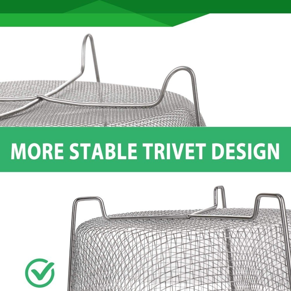 2-Tier Stackable Steamer Basket Insert for Instant Pot 6 qt & 8 qt, Stainless