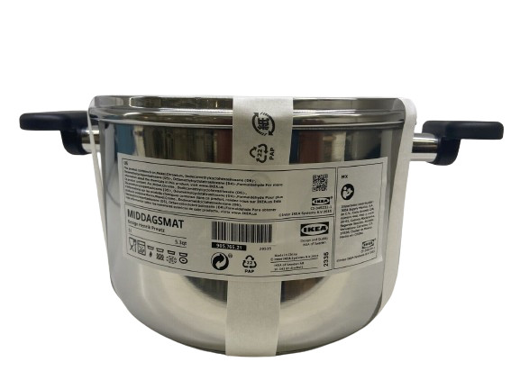 Brand New IKEA MIDDAGSMAT Stainless Steel Pot With Lid, 5 L (5.3 Qt) 905.765.21