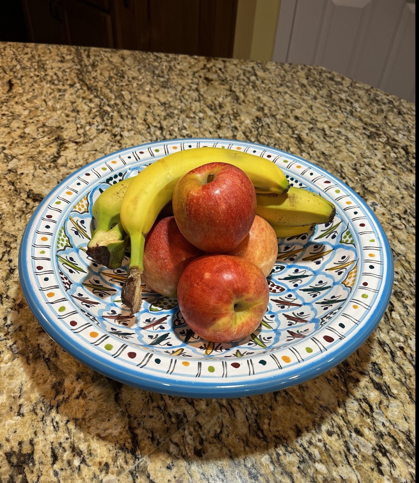12 Inch Tunisian Hand Painted ceramic Tebsi Fruit or Salad Bowl.