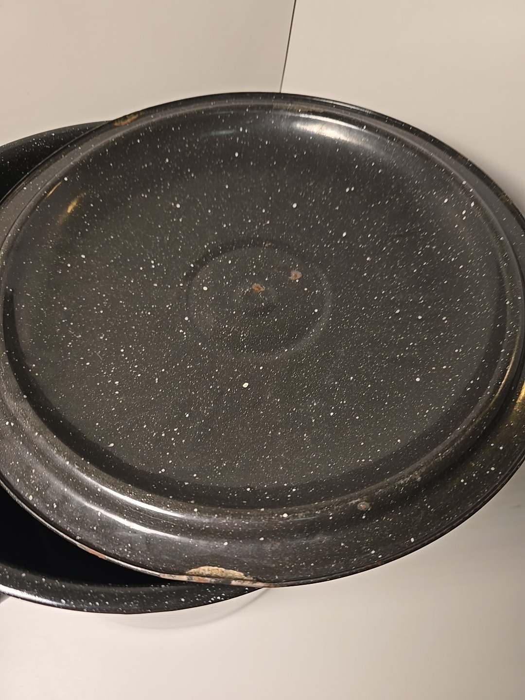 Black Speckled Canning Pot 15 Quart With Lid Used Please Read
