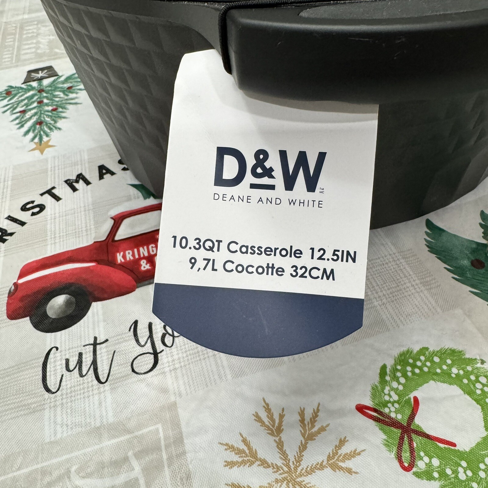 D&W Pot/Casserole 12.5″ Inch,10 Qt With Lid Big Party Size Nonstick Cookware New
