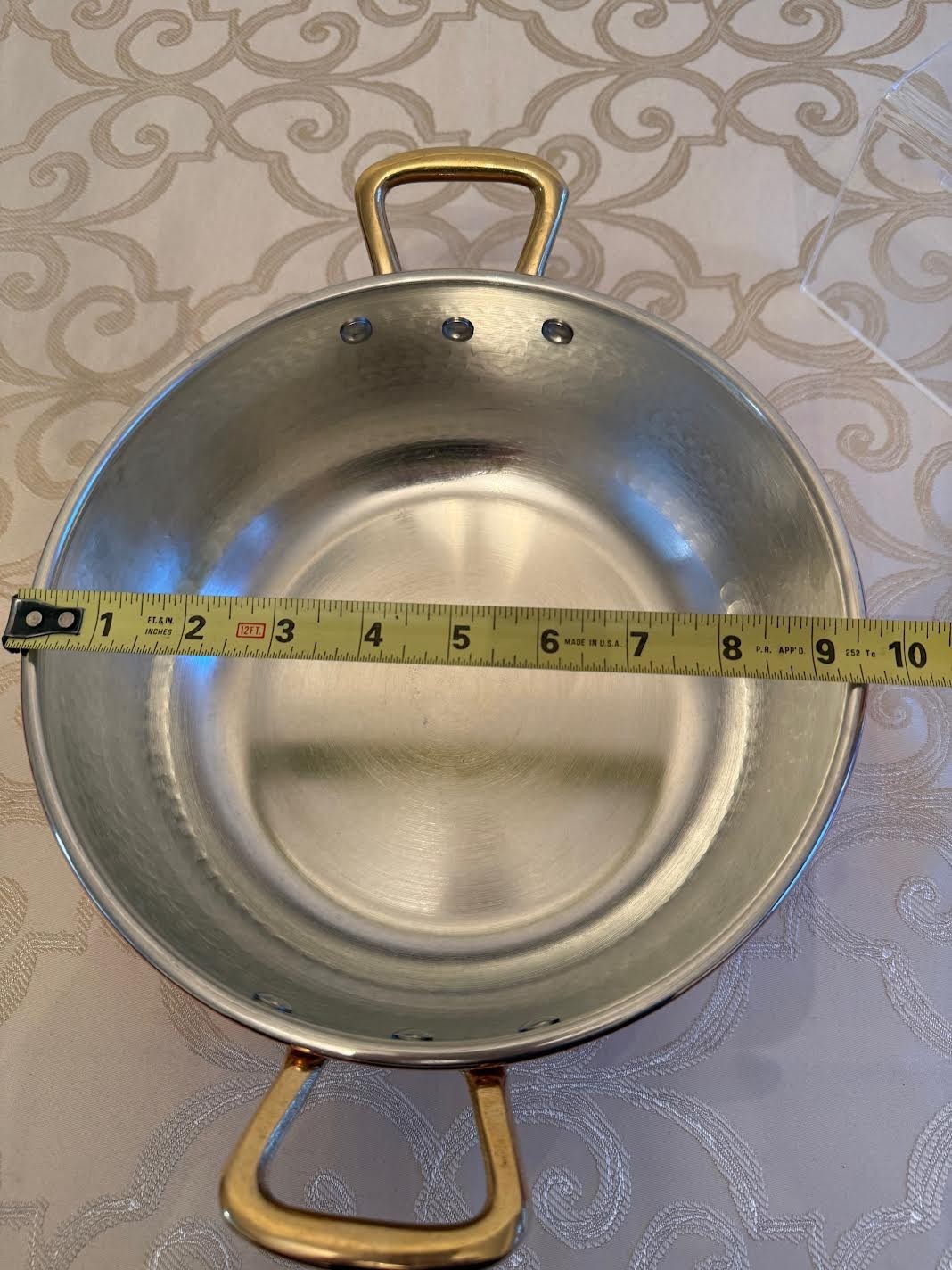 Ruffoni Copper Pot Historia Hammered Chef Braiser Acorn Knob, 24cm W/ LID 3.5QT