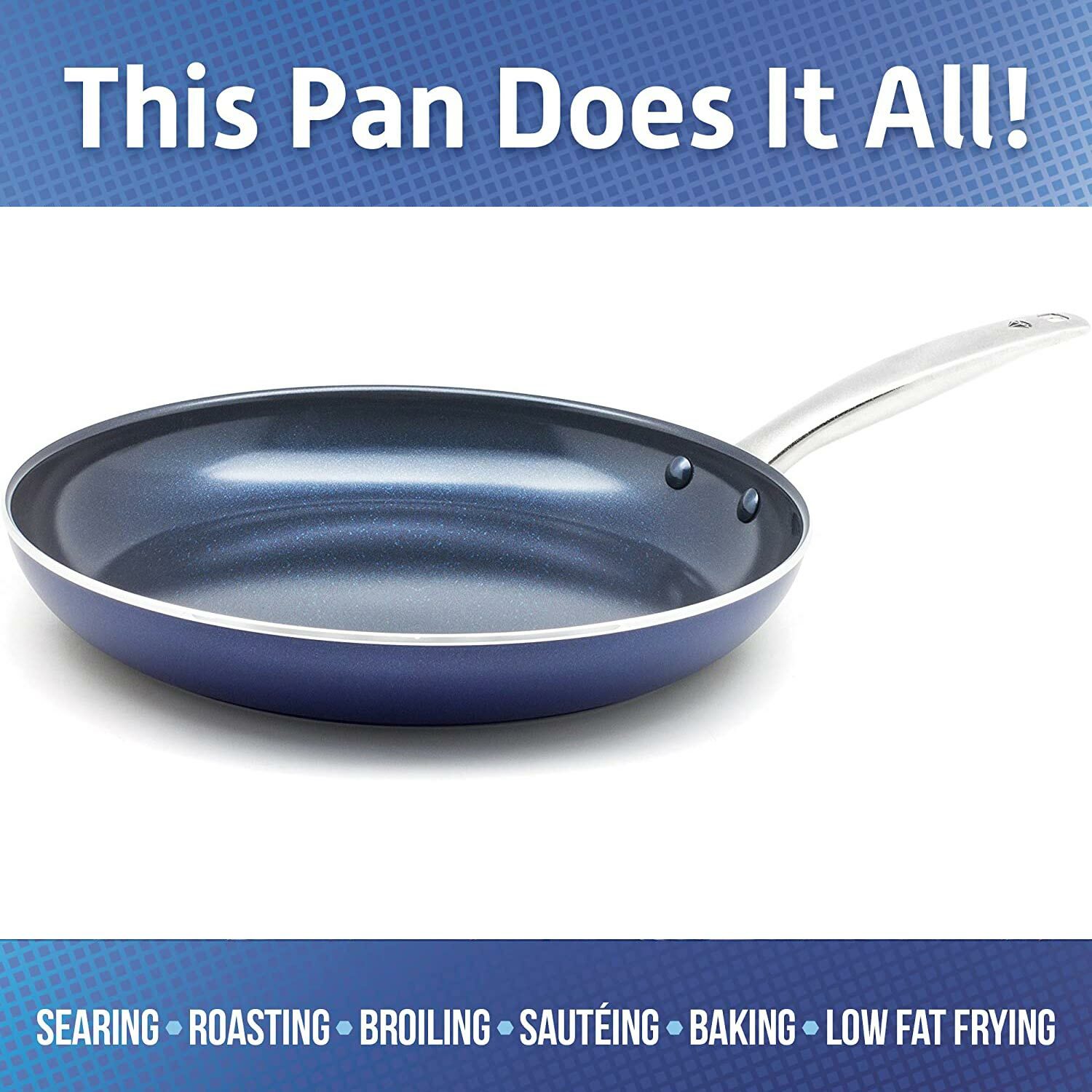 Blue Diamond Ceramic Nonstick Fry Pan 8″ 10″ 12″ Frypan Toxin free ceramic NEW