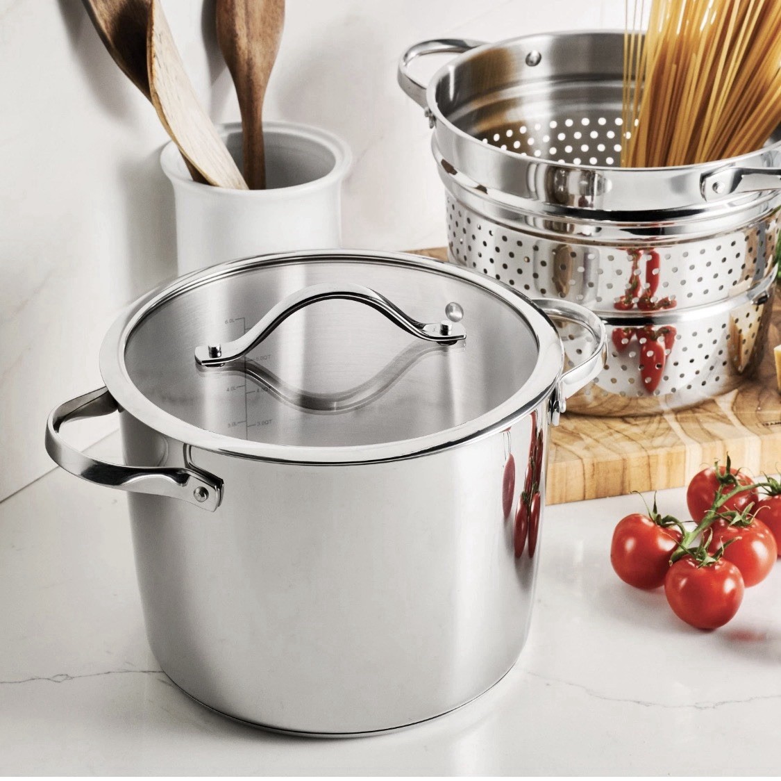 NEW Tramontina Stainless Steel 8-Quart Multi-Cooker with Pasta Insert