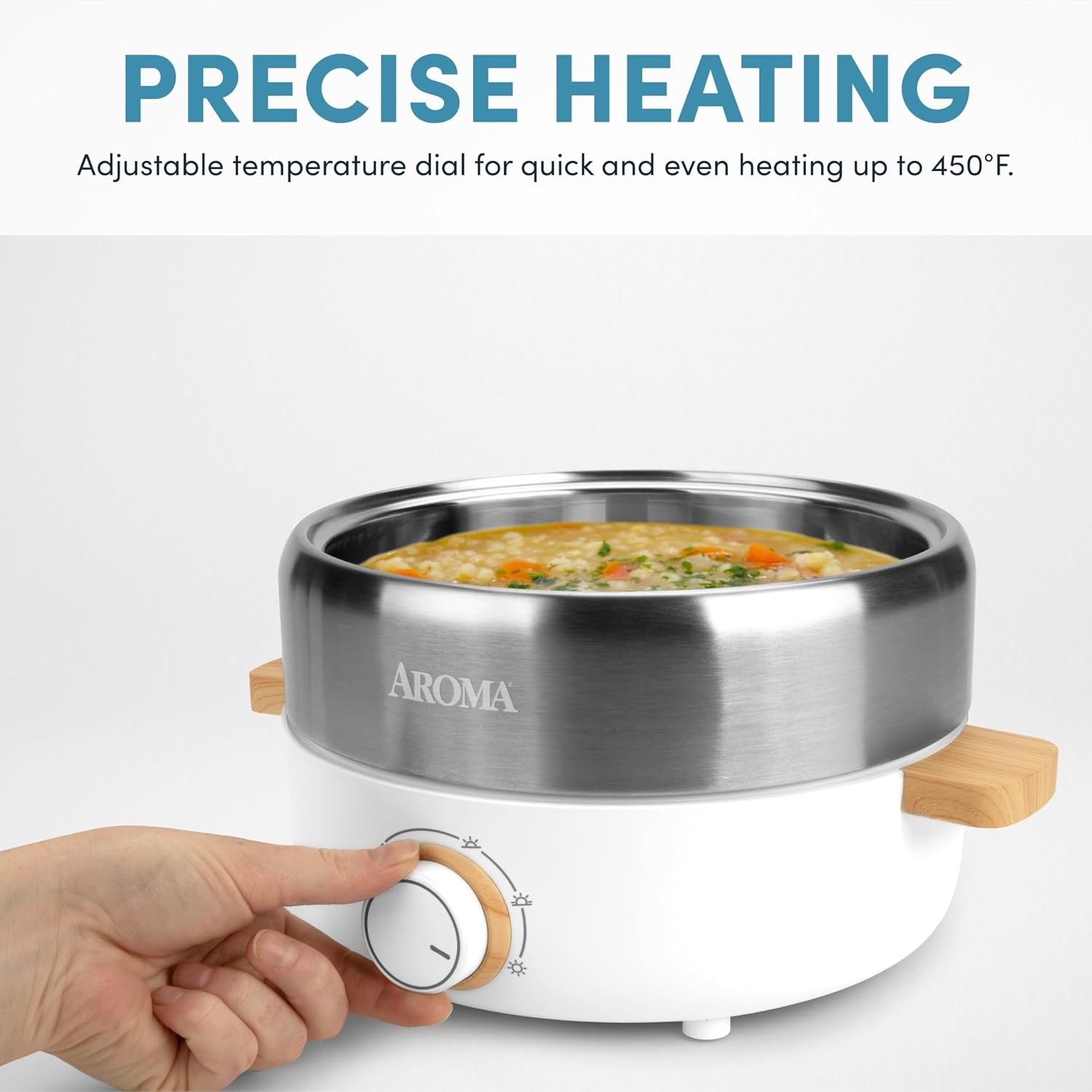 Aroma Housewares AMC-130 Whatever Pot, Indoor Grill, Cooking, Hot Pot with Glass