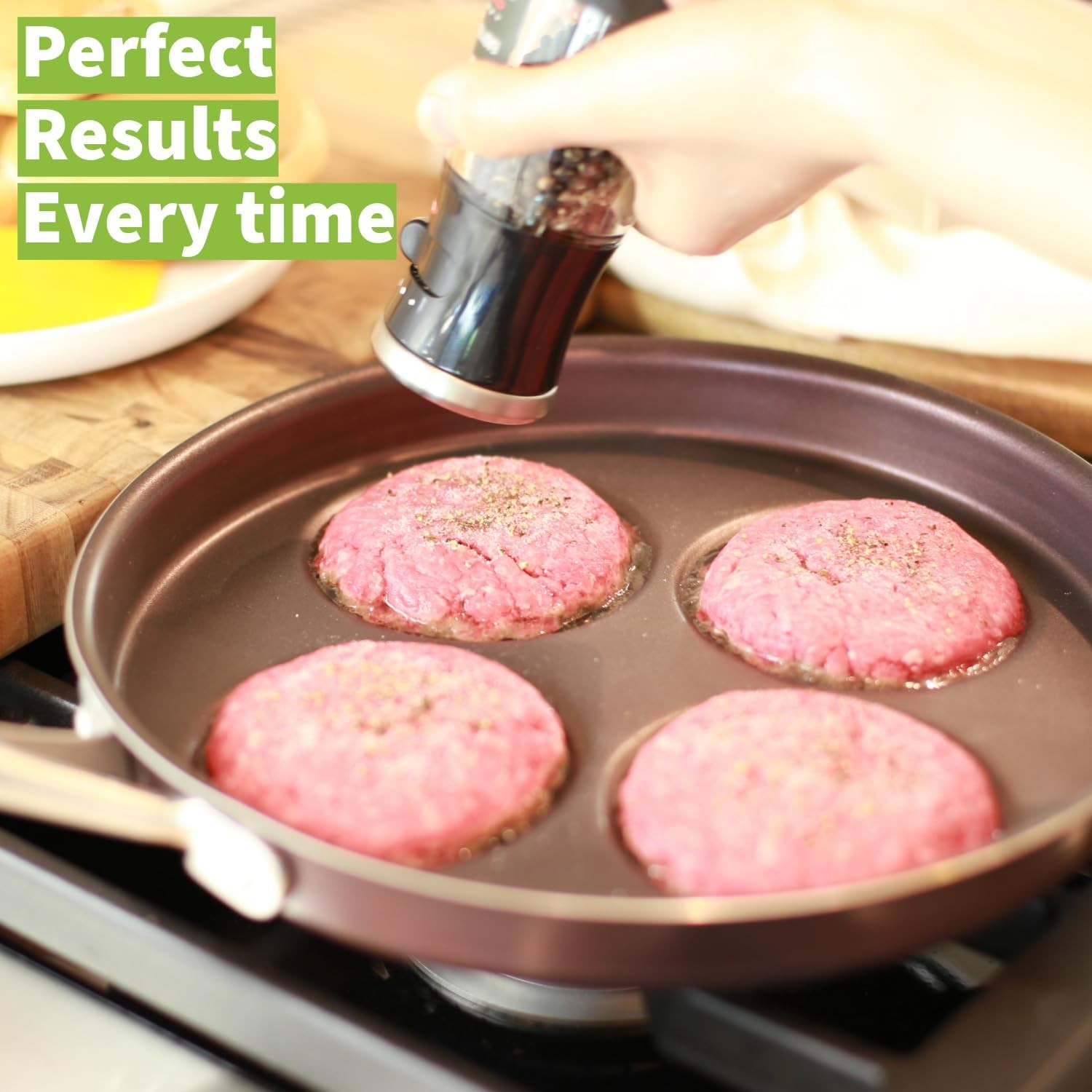 EGG FRYING PAN Aluminum Nonstick Breakfast Eggs Pancakes Purple 4-Egg TECHEF