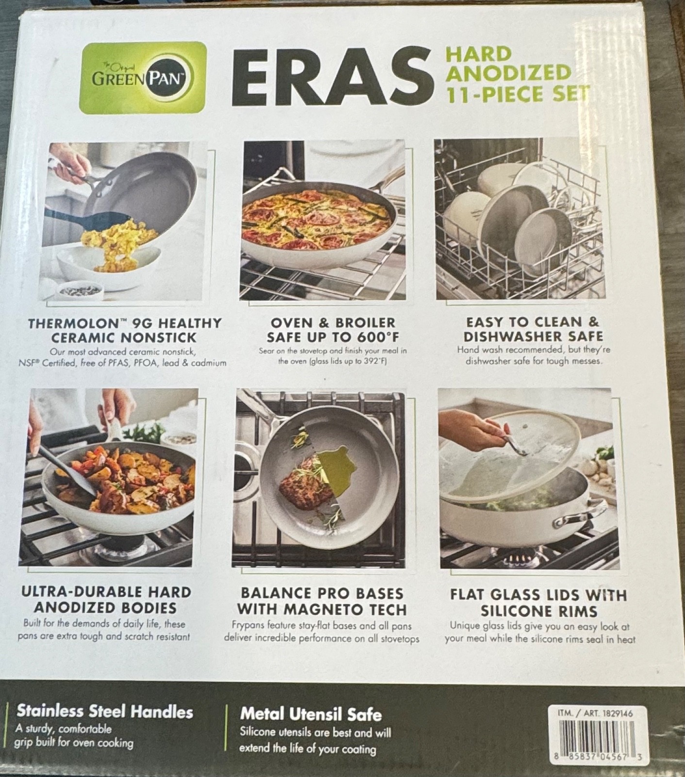 Brand New GreenPan Eras Ceramic Non-Stick 11-piece Cookware Set White