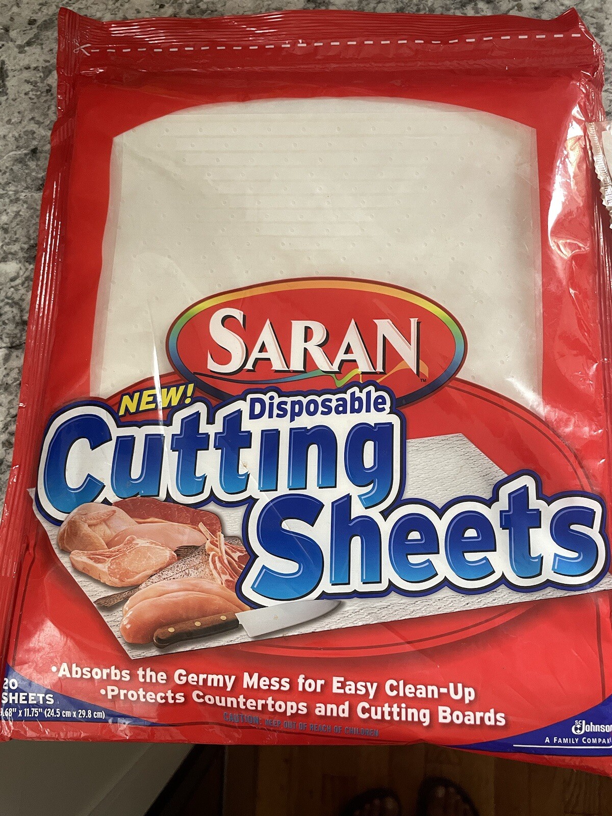 Saran Disposable Cutting Board Sheets Pack of 20 Brand New Sealed Discontinued