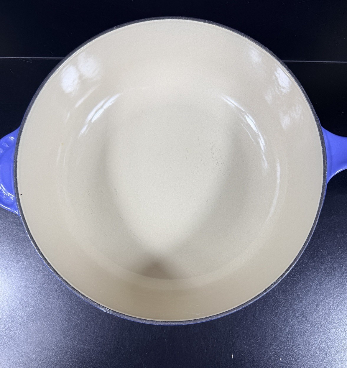 Le Creuset 3 Qt #24 Saucier Cast Iron Blue Enamel EUC