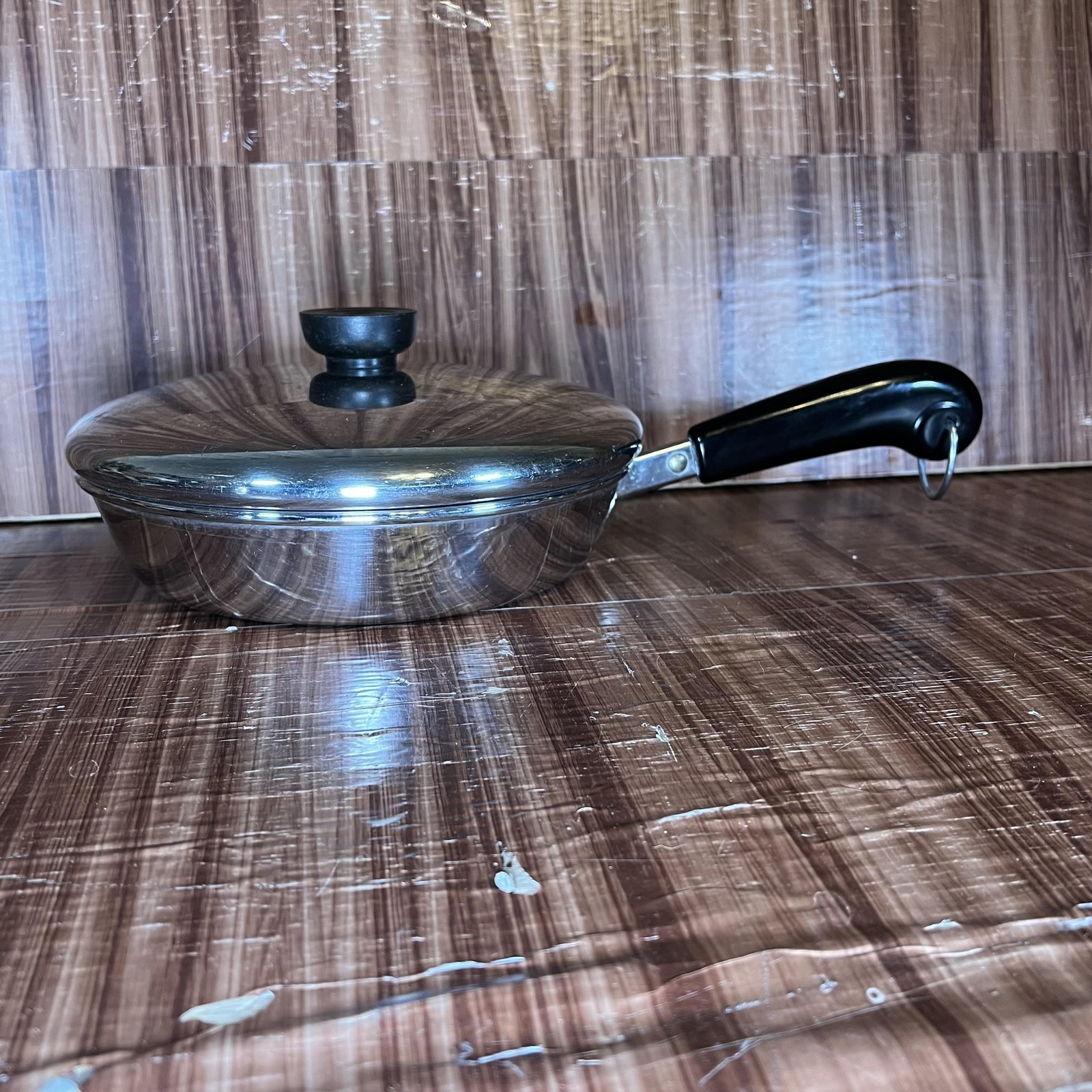Vintage Revere Ware Stainless Cookware Set 4.5 Qt Stockpot 8in Skillet W/Lid USA