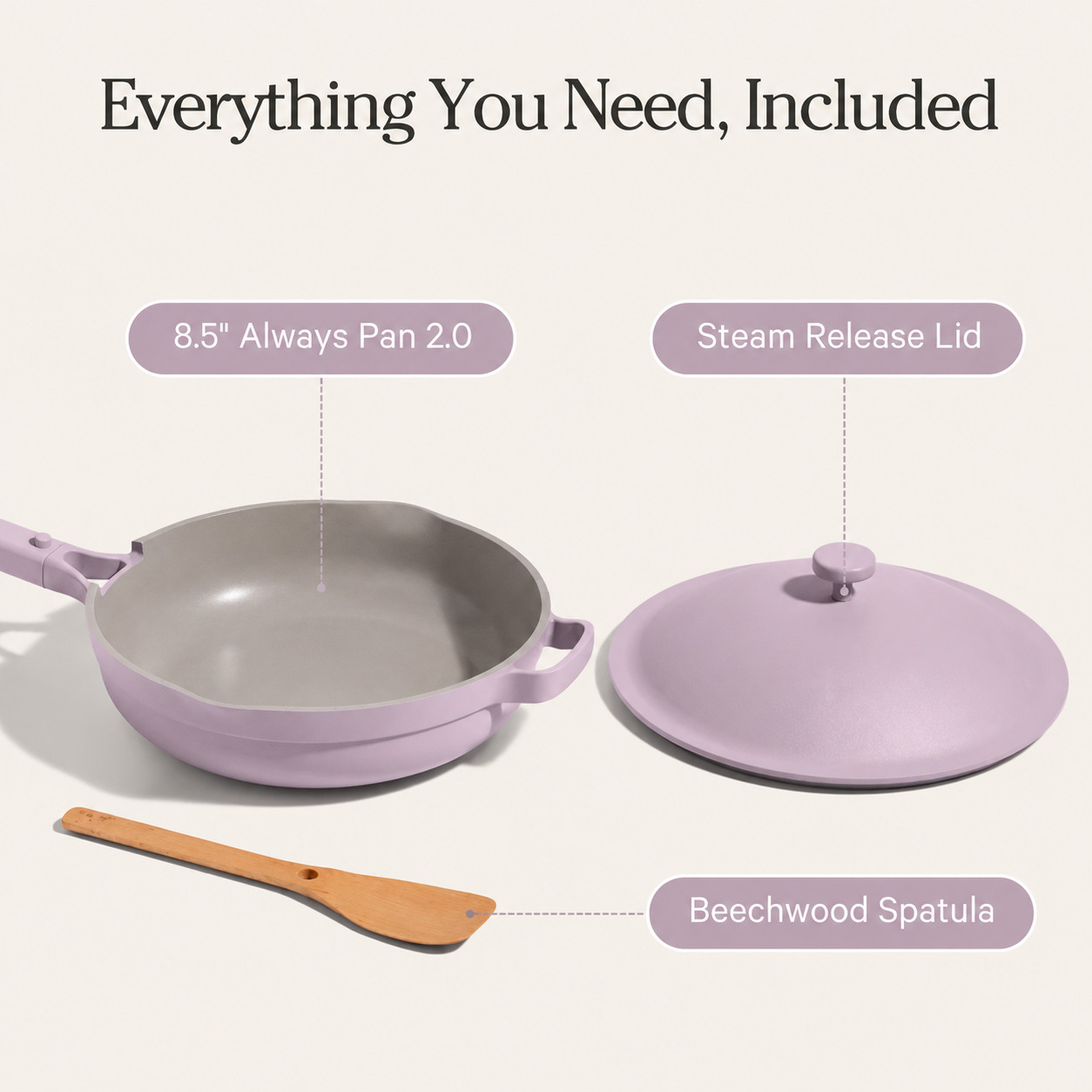 Our Place 8.5″ Ceramic Nonstick Mini Always Pan Lavender 1.2 QT