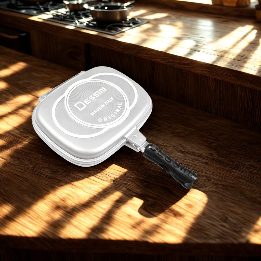 DESSINI Double Side Pressure Grill Frying Pan Scratch-Proof Die Casting 36cm