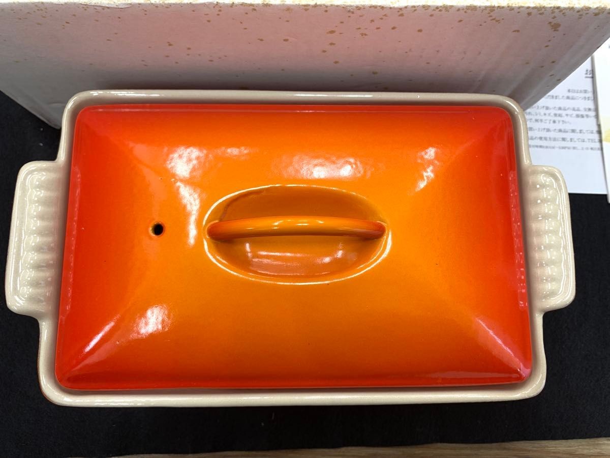 Le Creuset 22cm Terrine Rectangle Casserole Dish Orange Unused w/ Box TB04