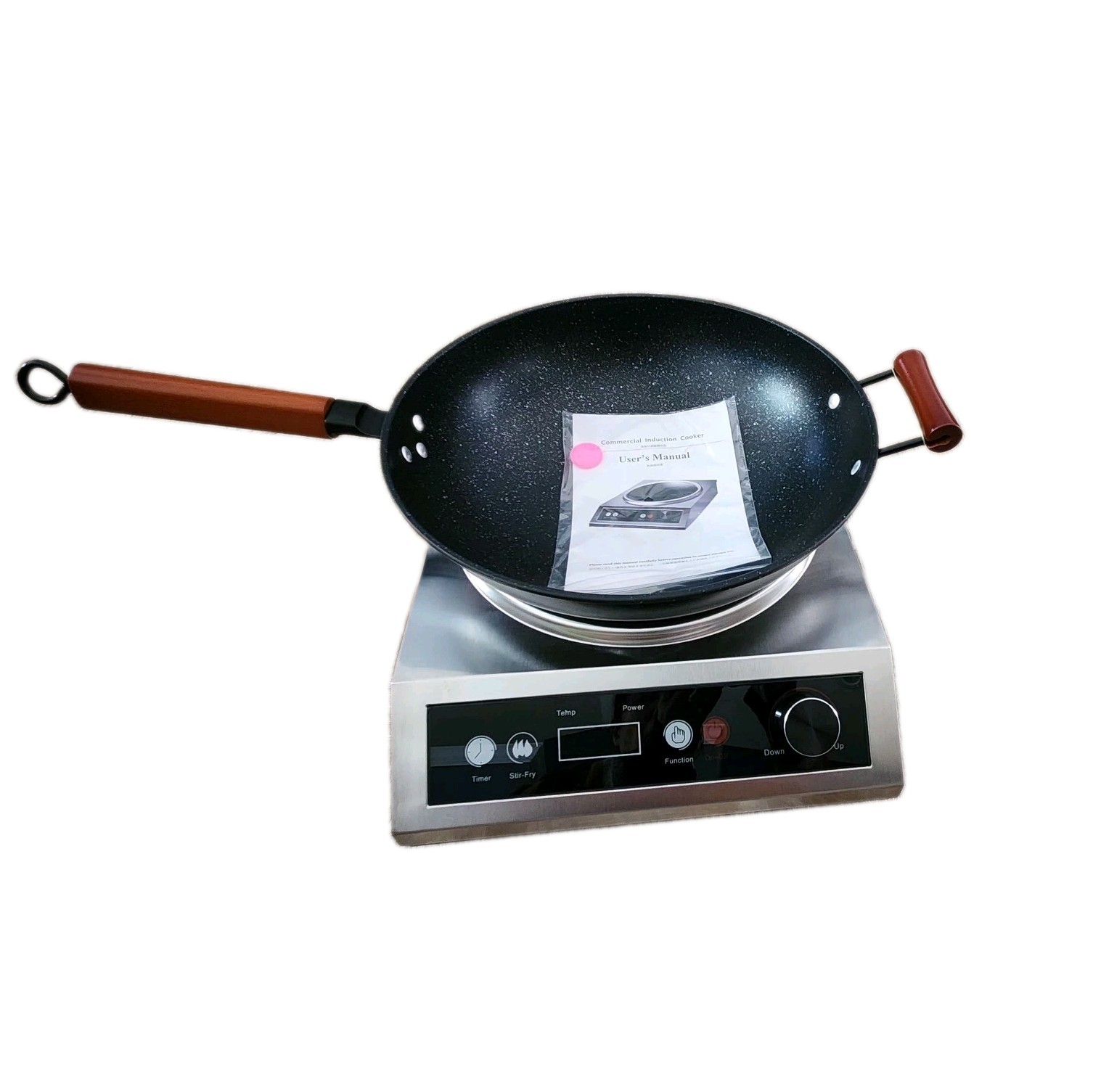 Induction Wok,Stainless Steel Electric Wok Used For Home And Commercial 1800W