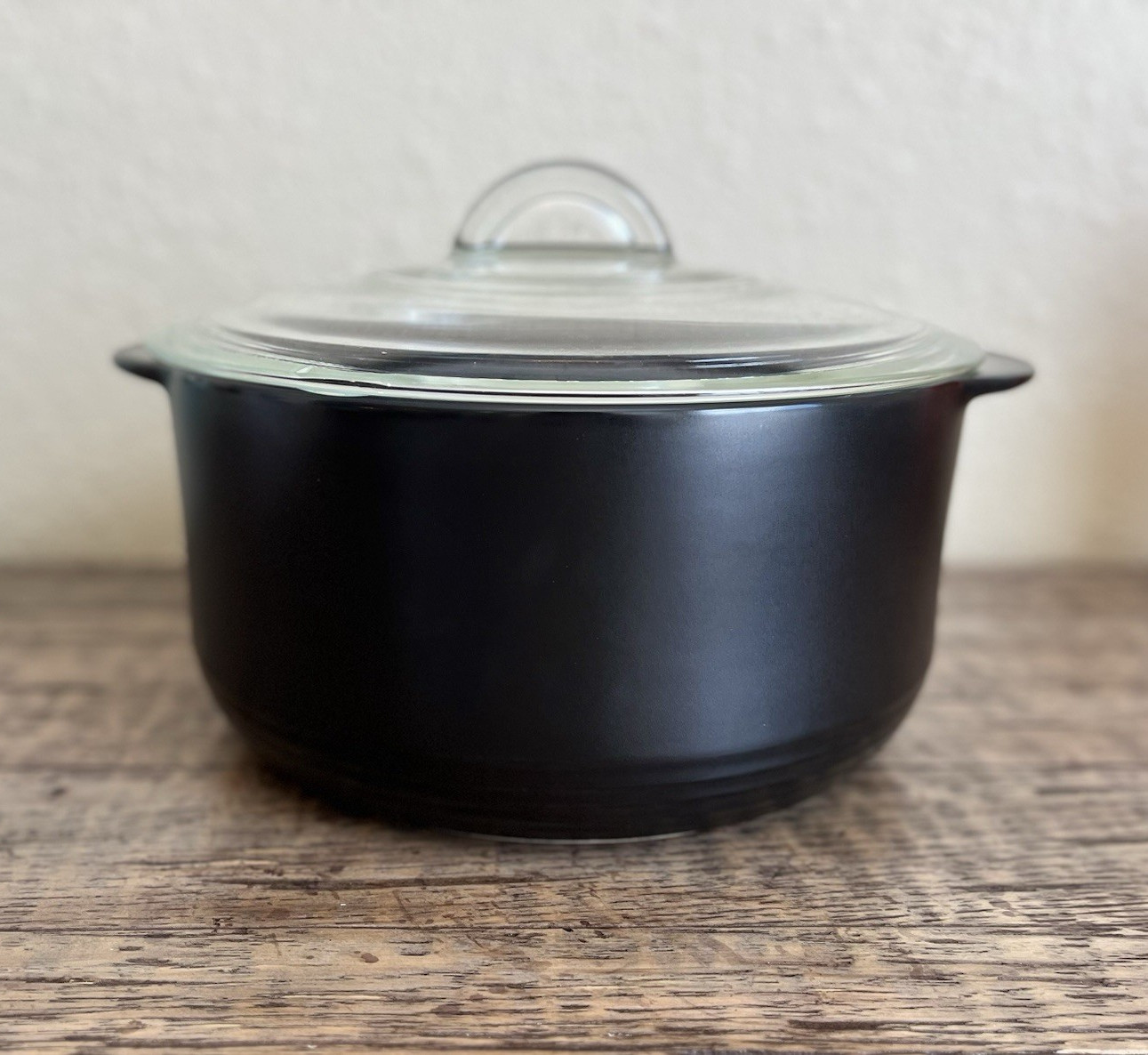 Pampered Chef Rockcrok XL Dutch Oven 8 Qt Ceramic Black w/ Clear Glass Lid