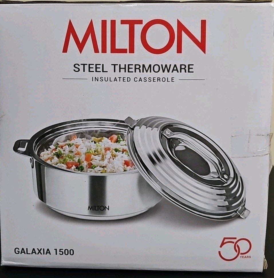 Milton Galaxia 1500 Insulated Stainless Steel Silver Casserole 2000 ML – Pack 1
