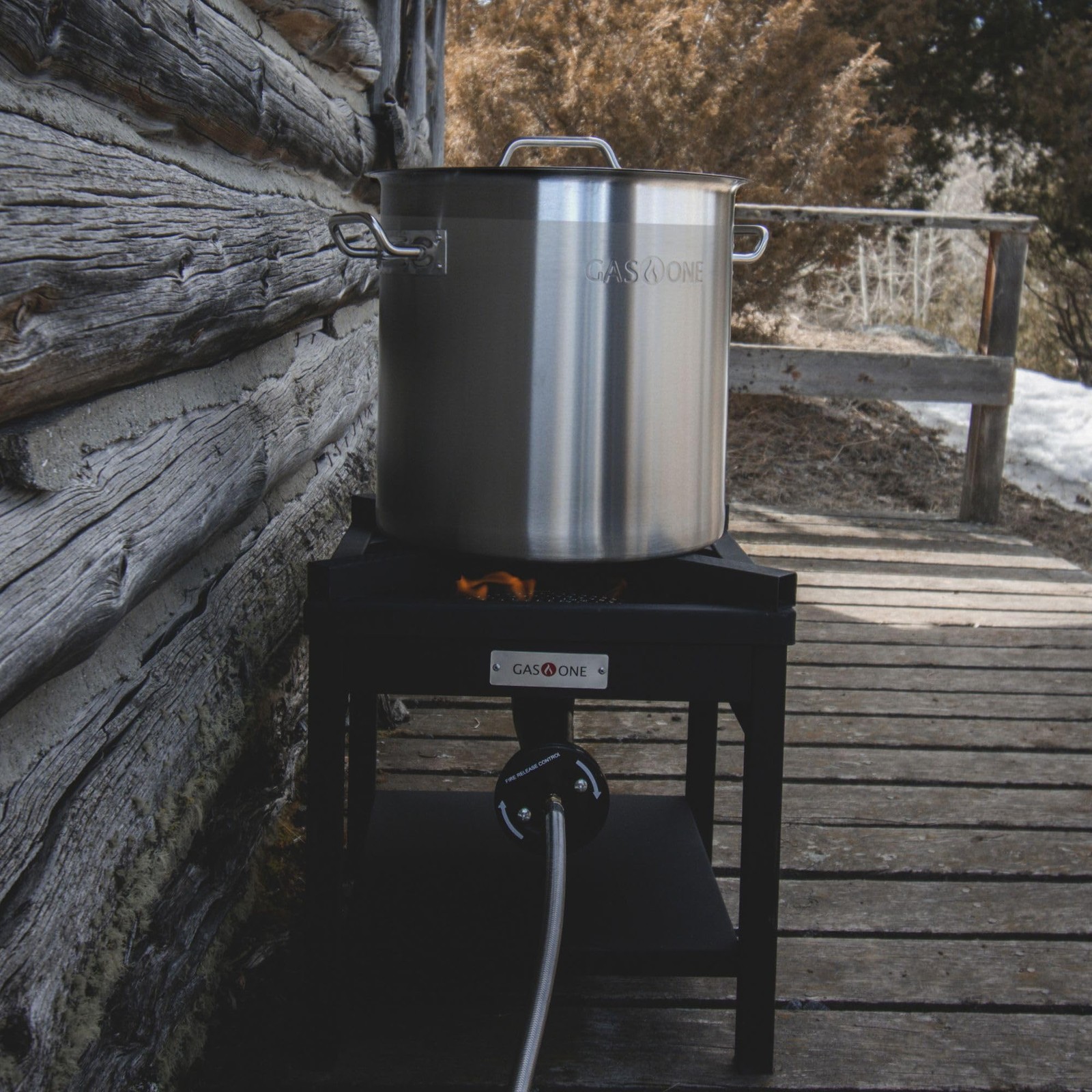 Gas One Stainless Steel 20Qt Stock Pot Lid And Capsule Tri-Ply Bottom