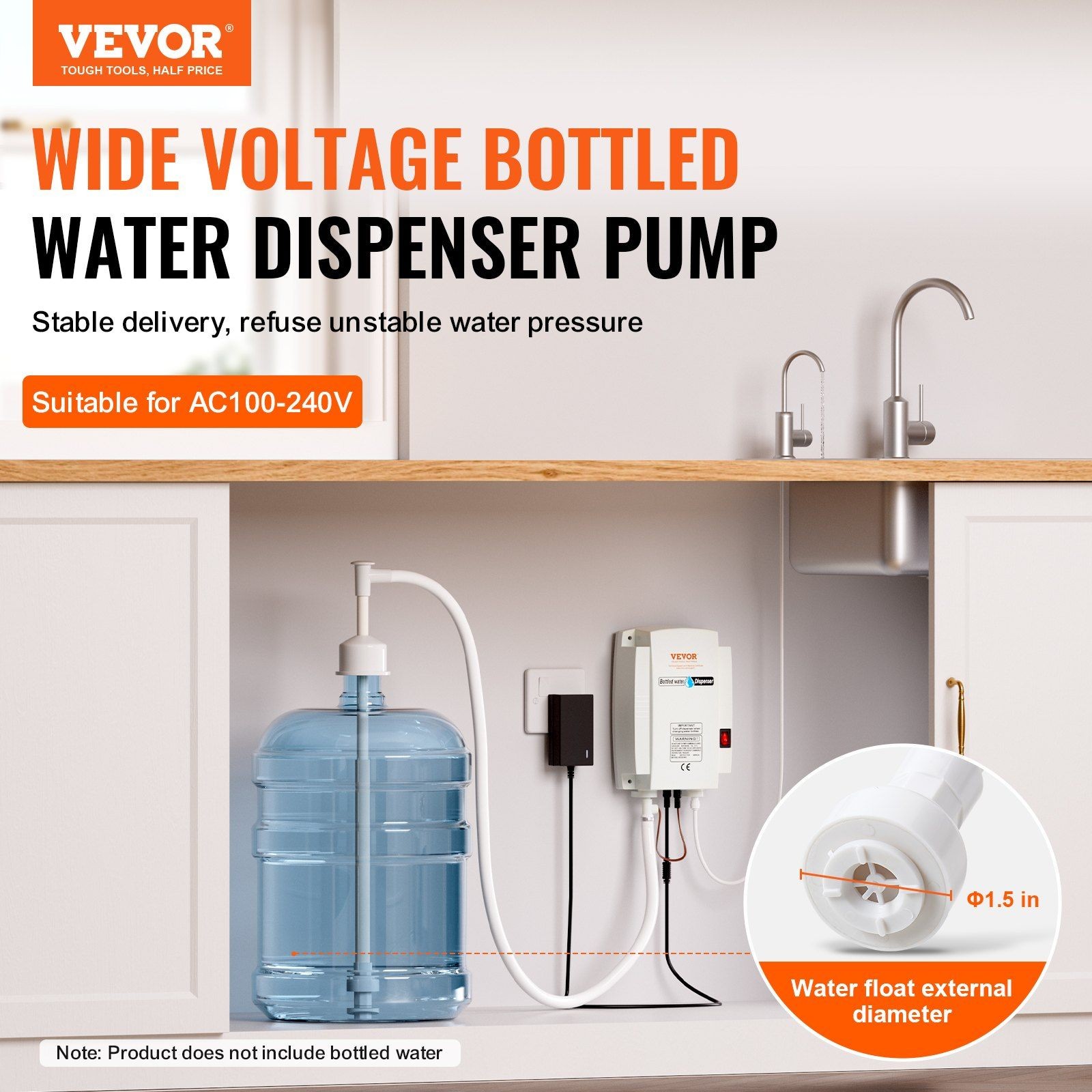 VEVOR Bottled Water Dispenser Pump System , 110V 20ft US Plug High Flow Bottled