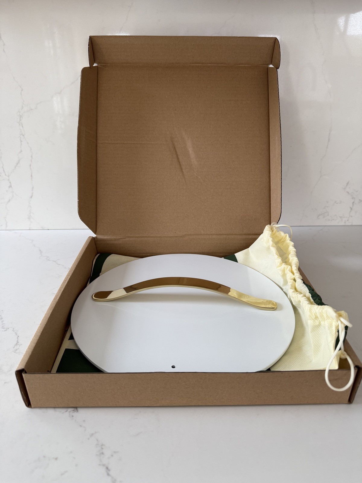 BRAND NEW! Caraway Home 12″ inch lid for sauce pan / pot – White w/ Gold Handles