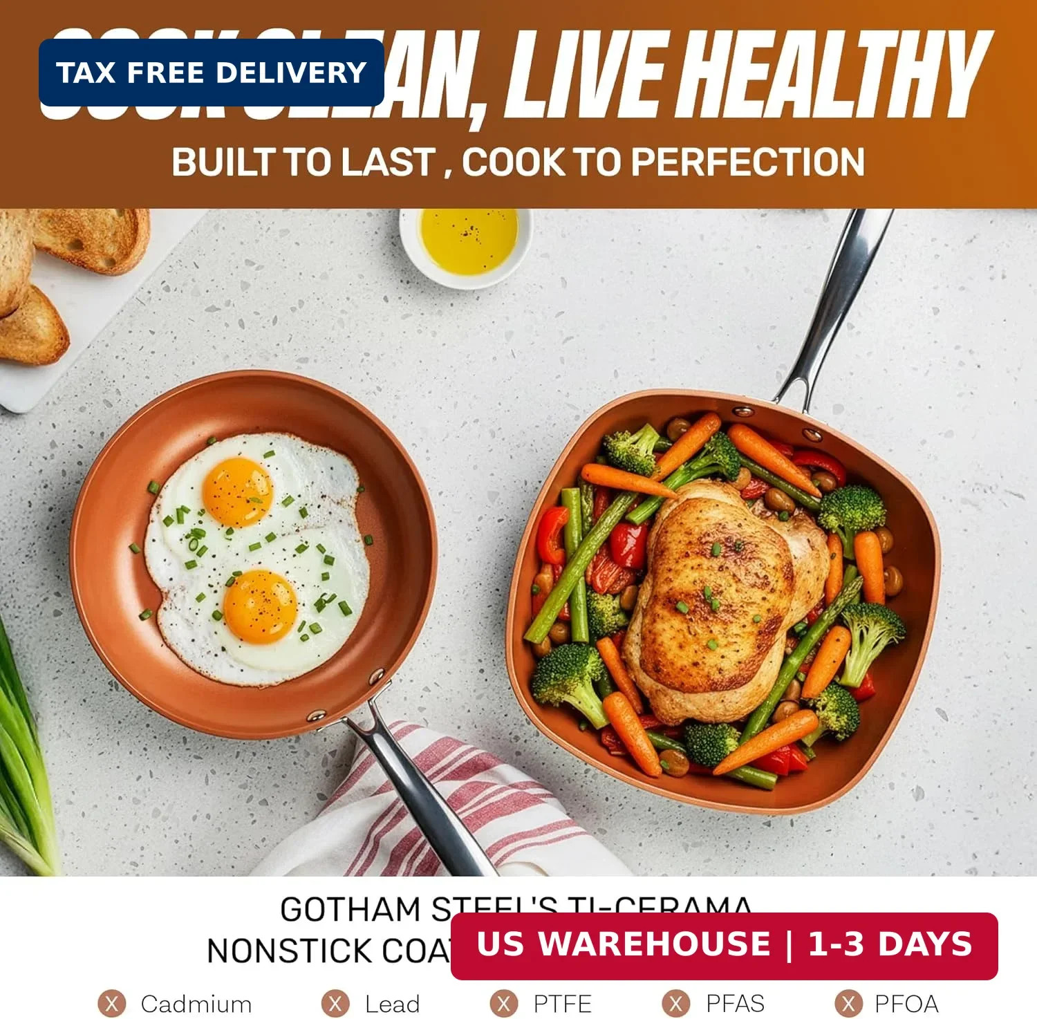 Gotham Steel 12 Pc Ceramic Cookware Set Nonstick, Ceramic Pots and Pans Set Non