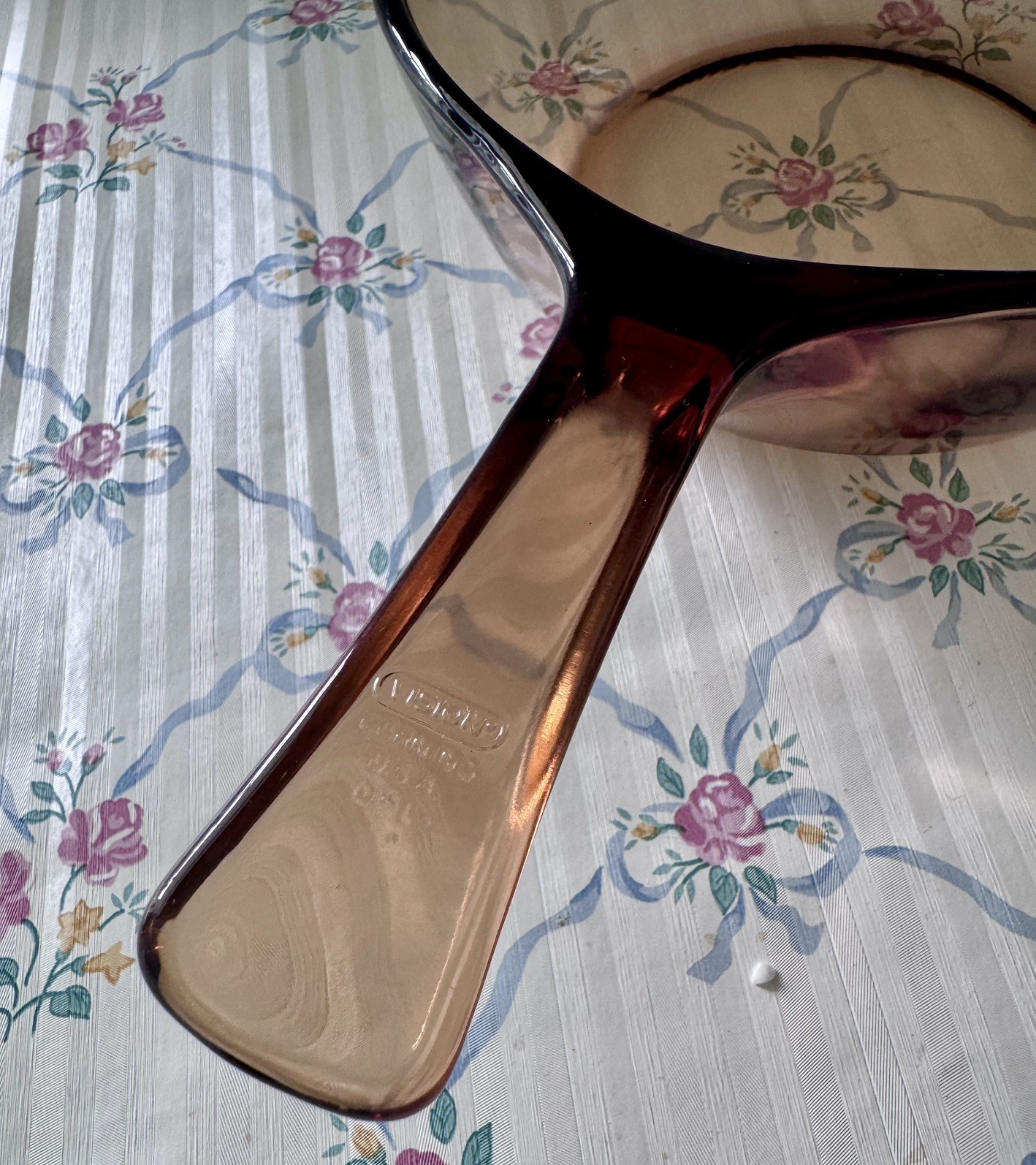 Vtg Visionware Skillet Corning Amber 5.5″ Fry Pan w/ Pyrex Lid USA