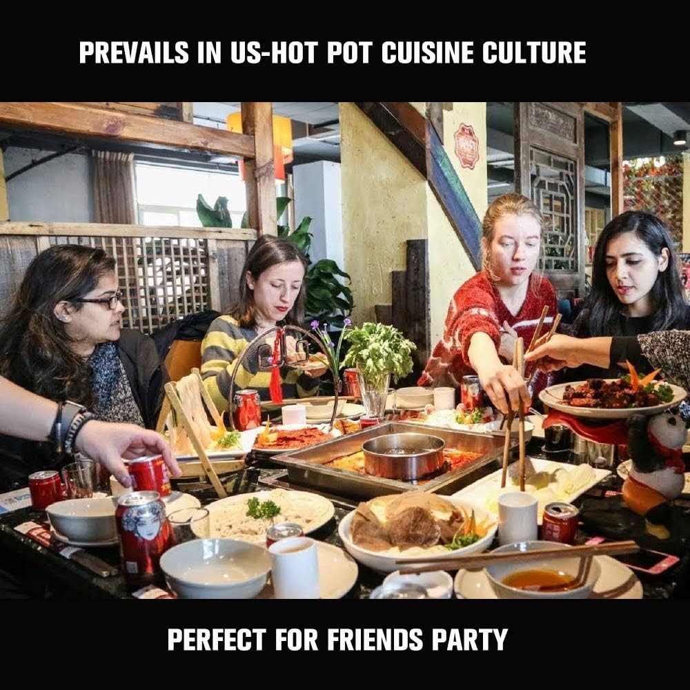 Olla shabu shabu de acero inoxidable con divisor para cocina estufa y de gas