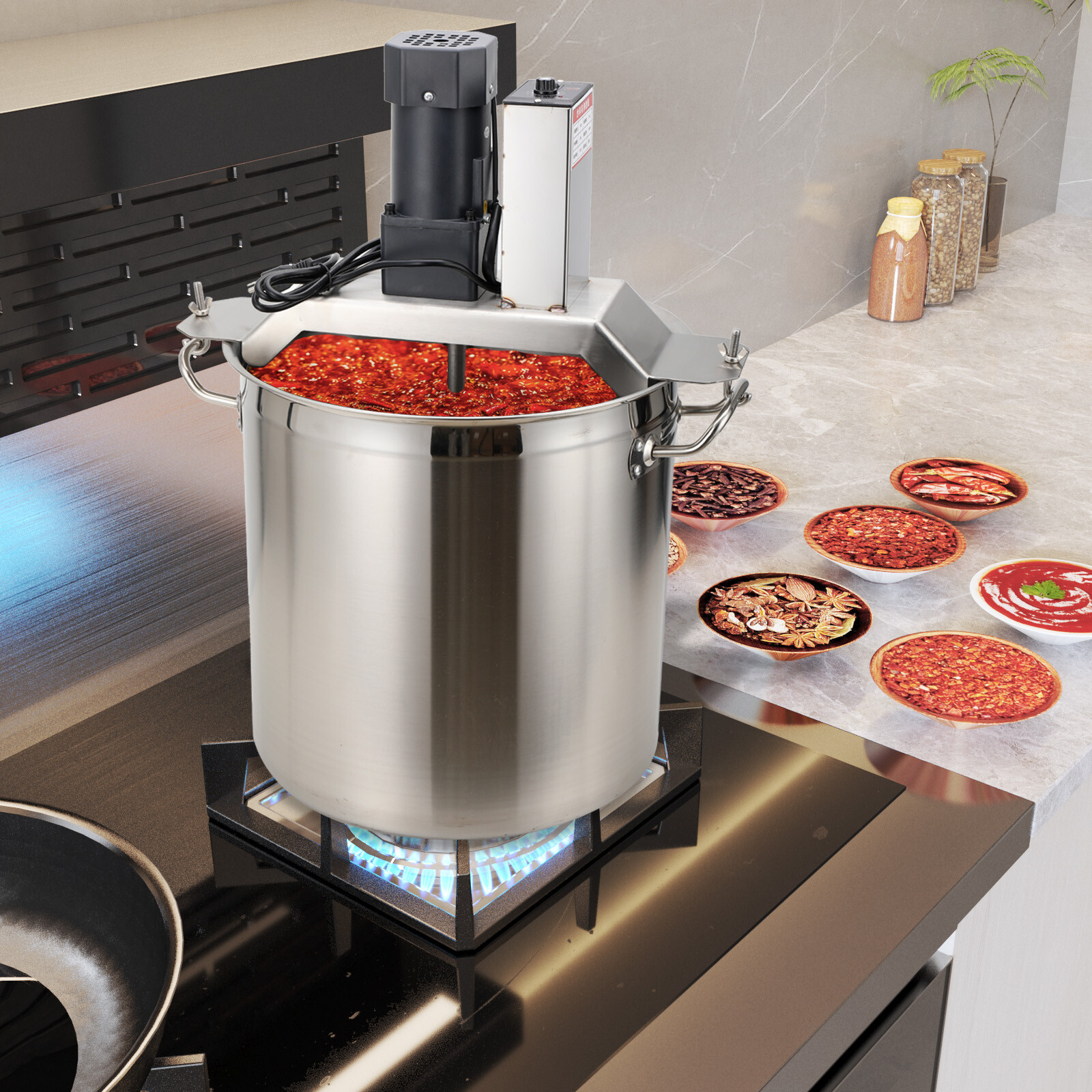 20-100Kg Automatic Food Mixer Hot Pot Bottom Soup Sauce Stirrer Frying Machine