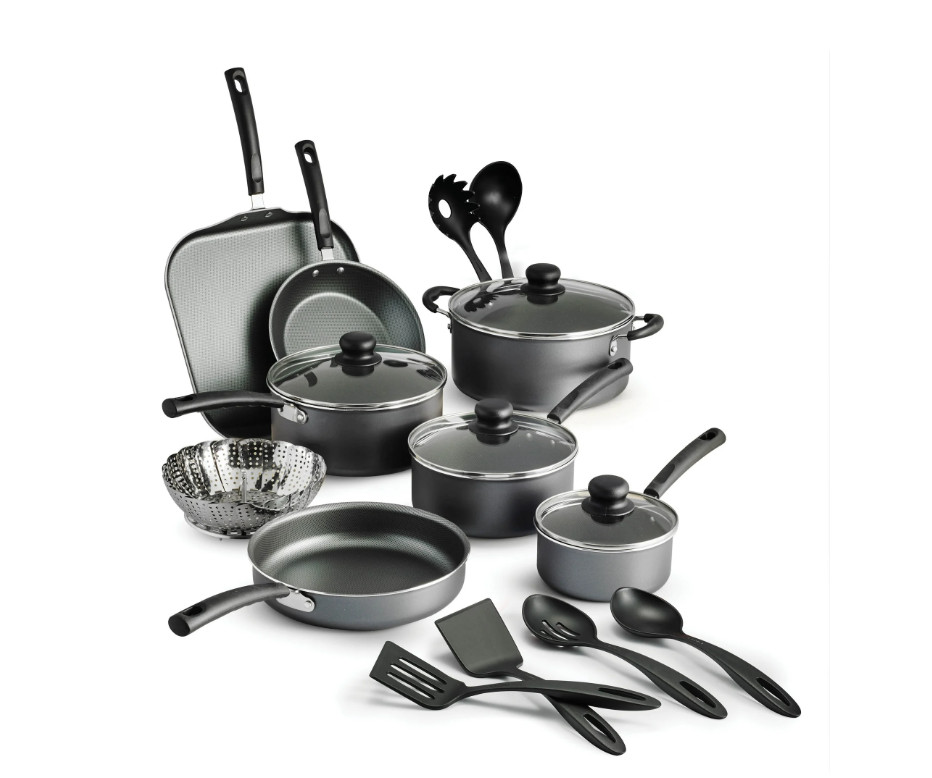 18 Piece Cookware Set Pots & Pans Kitchen Non Stick Home Cooking Pot Pan 2 Color