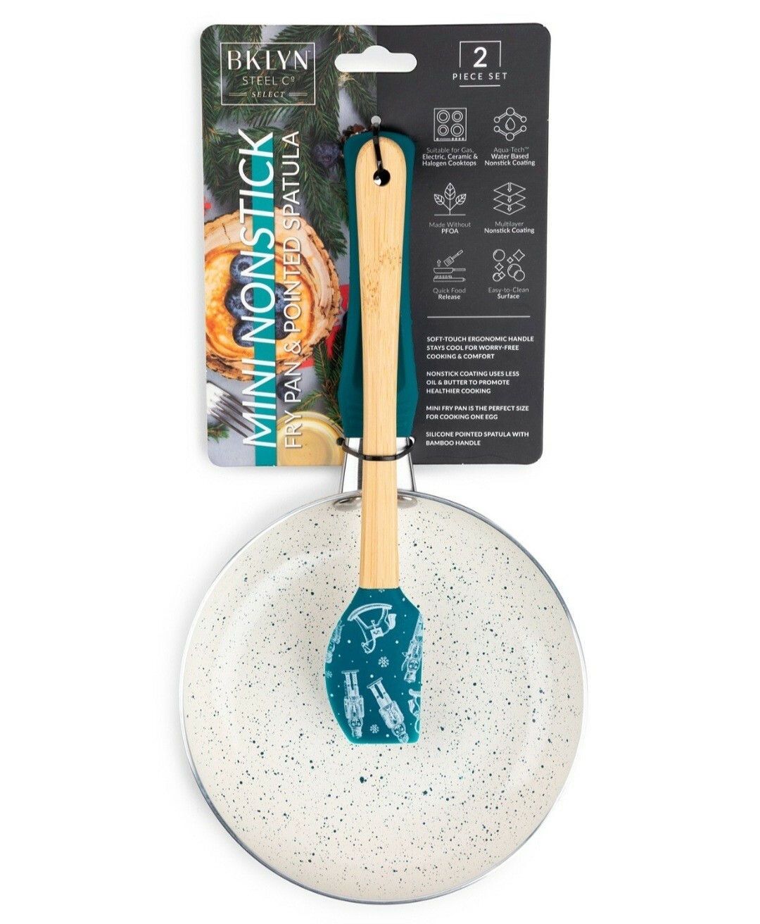 Brooklyn Steel Co. Nonstick Mini Fry Pan & Printed Nutcracker Spatula 2-Pc. Set