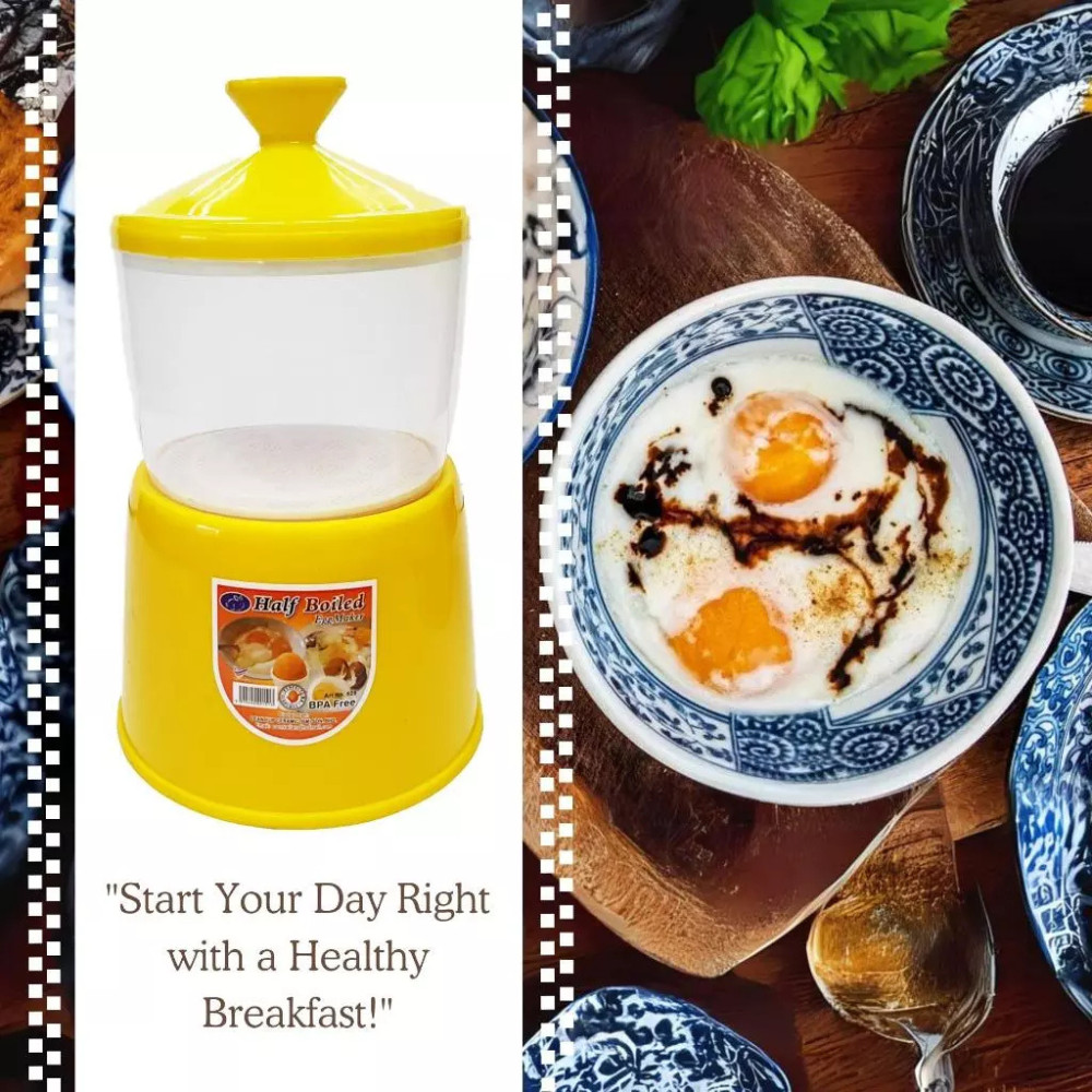 Half Boiled Egg Cooker Yellow Traditional Malaysian Design Made in Malaysia