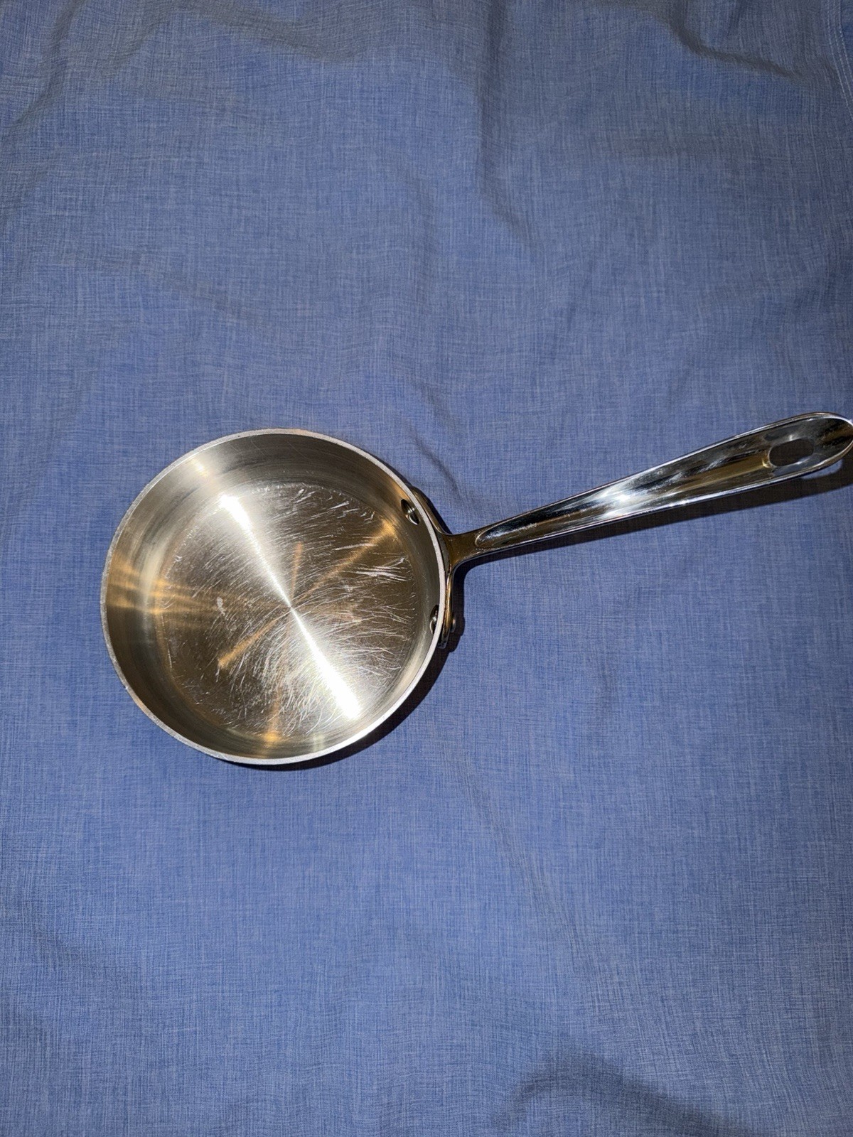 All-Clad 1 Qt Stainless Steel Saucepan Pot No Lid Riveted Handle Made USA