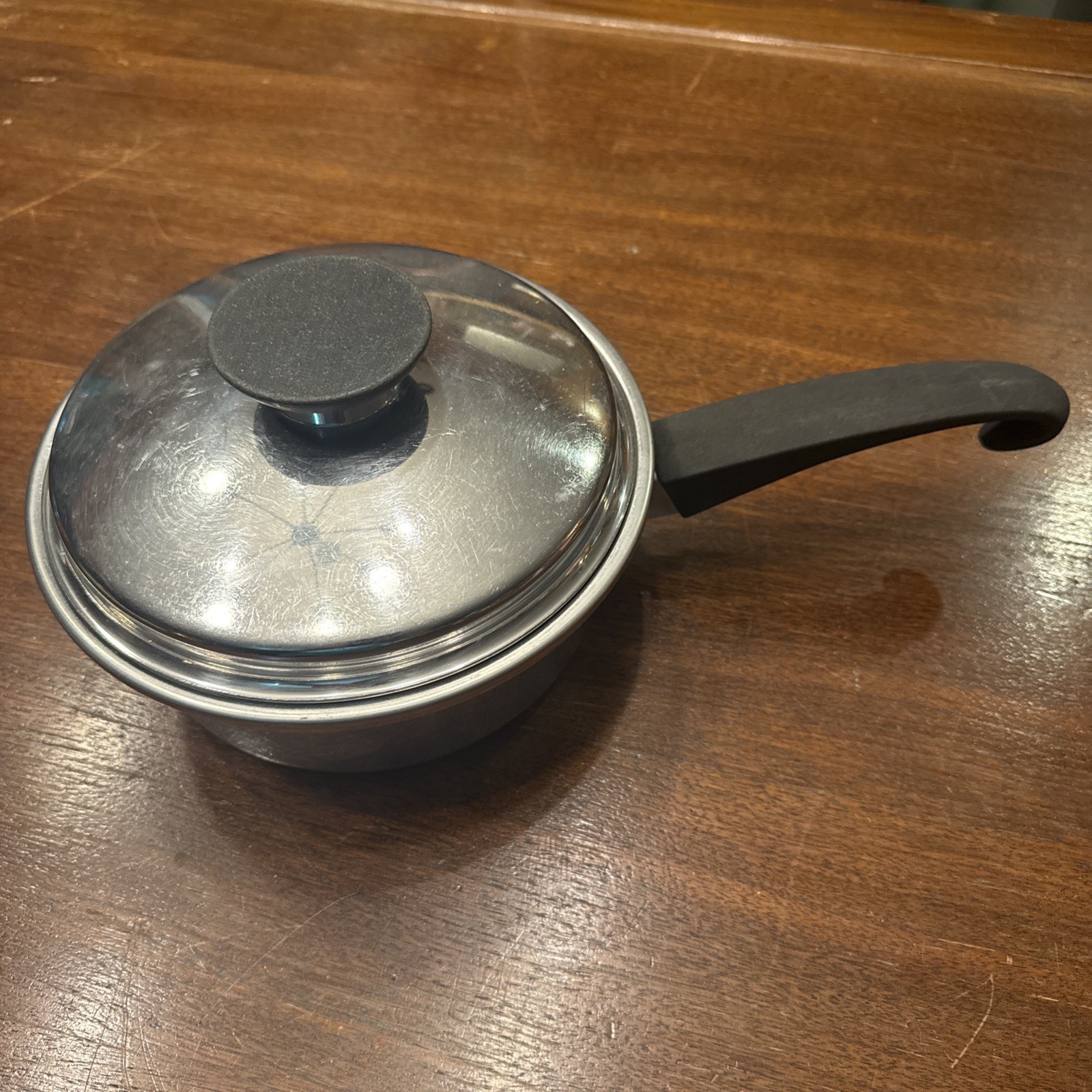 Vintage Seal O Matic Thermium Stainless Steel Pots USA 3 PC Set
